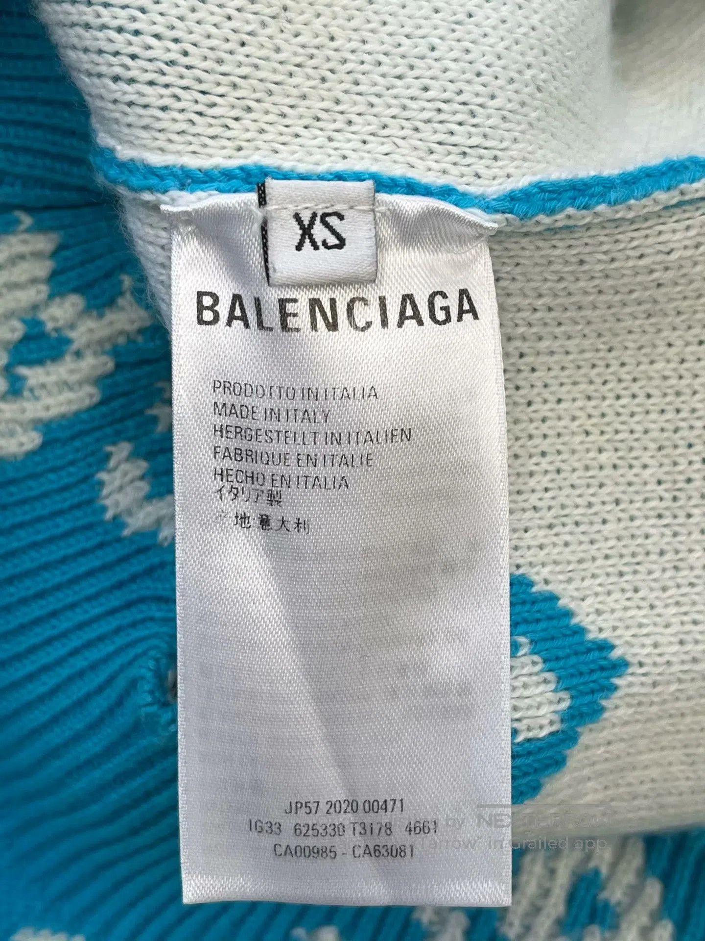 Balenciaga Balenciaga Blue Monogrammed Logo Knit Cardigan Jacket| Size US XS / EU 42 / 0 - 4 Thumbnail