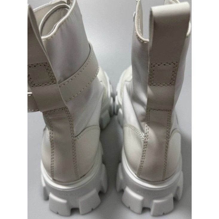 Prada Prada Monolith Brushed Leather and Re-Nylon Boots White Men' Size US 12 / EU 45 - 5 Thumbnail