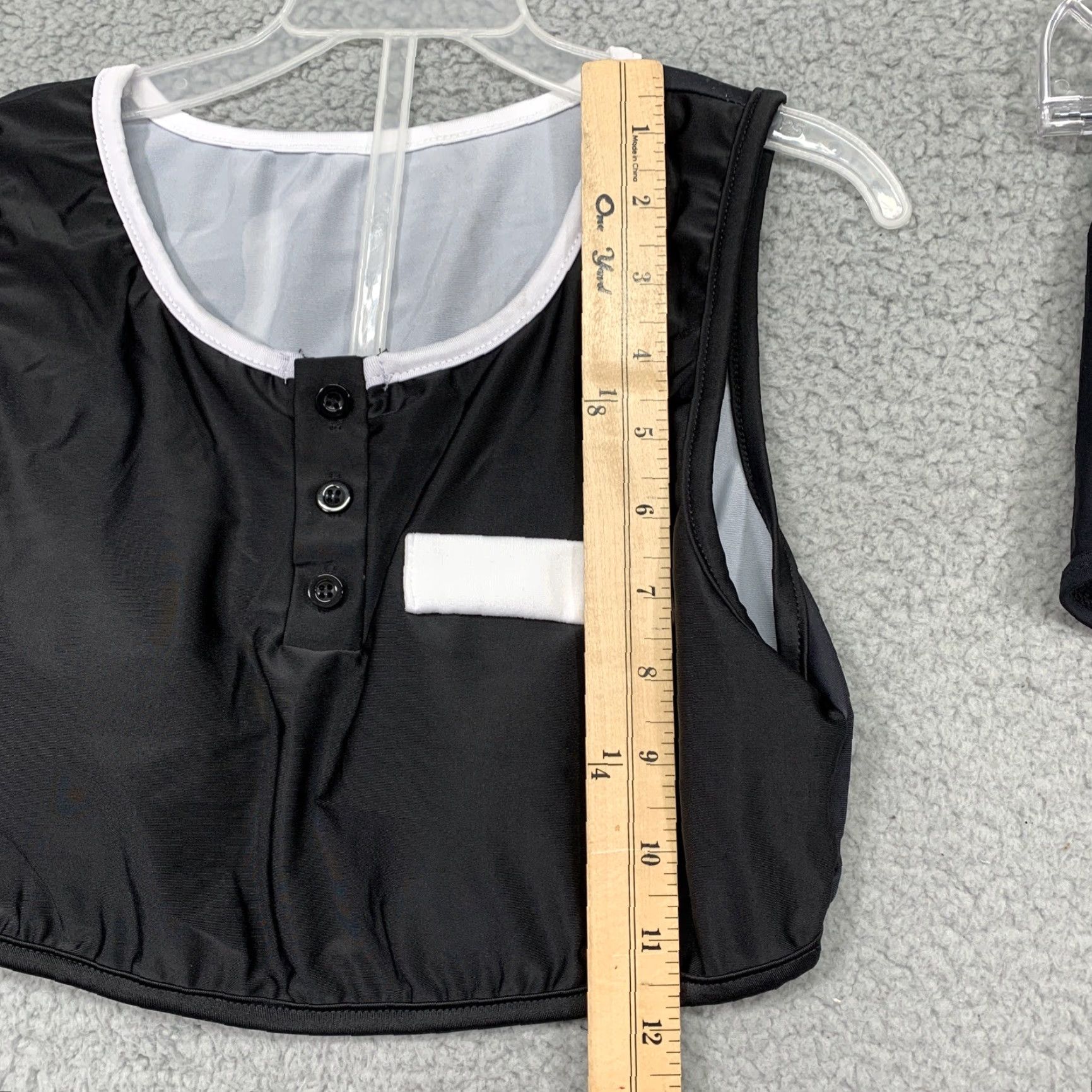 B Sides 2 Pc Swimsuit M Padded Black w/White Trim Bottom Sides Crisscross Openings NWOT Women's Swimsuit M Black & White Trim Vintage: No Damen Men? Size 32" / US 10 / IT 46 - 5 Thumbnail