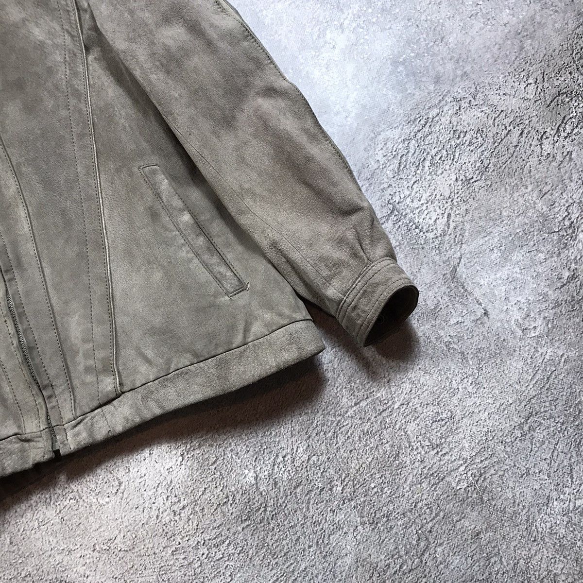 Vintage Vintage 90s Faded Suede Jacket Streetwear Grunge Slim Boxy L Size L / US 10 / IT 46 - 5 Thumbnail