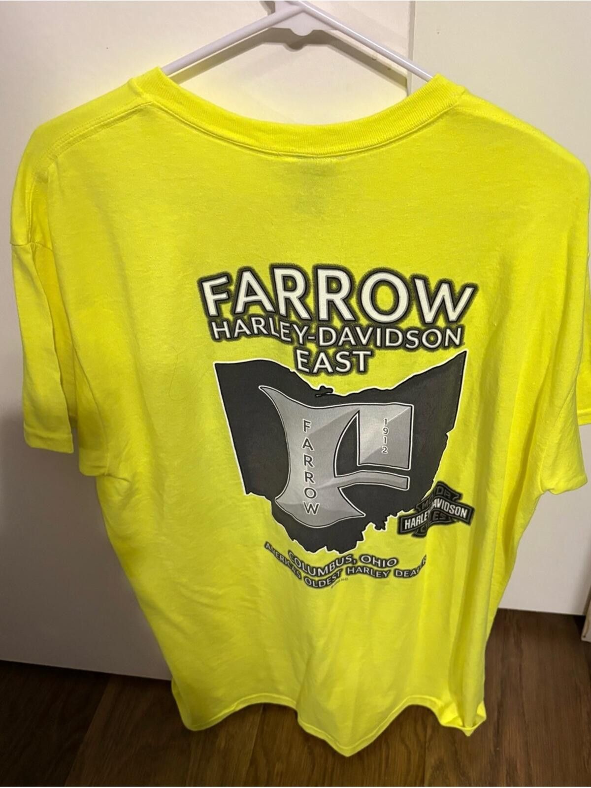 Harley Davidson Harley-Davidson Columbus OH Neon Yellow Tee with '03 Graphic Size US L / EU 52-54 / 3 - 2 Thumbnail
