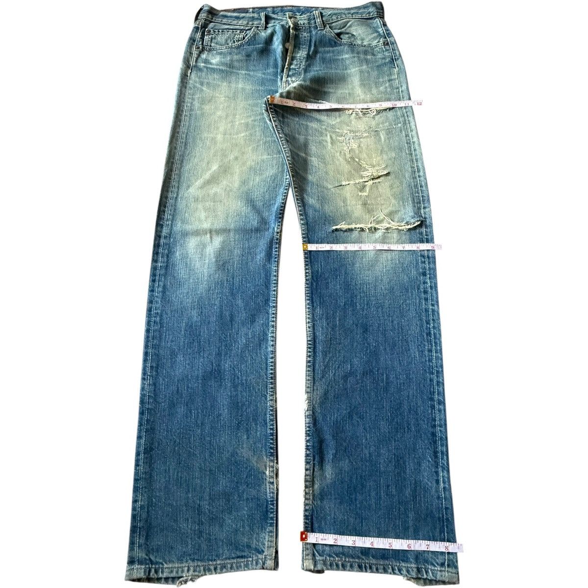 Levi's Vintage 90s Levis 501 Mud Wash Distress Loose Jeans Size US 32 / EU 48 - 8 Thumbnail