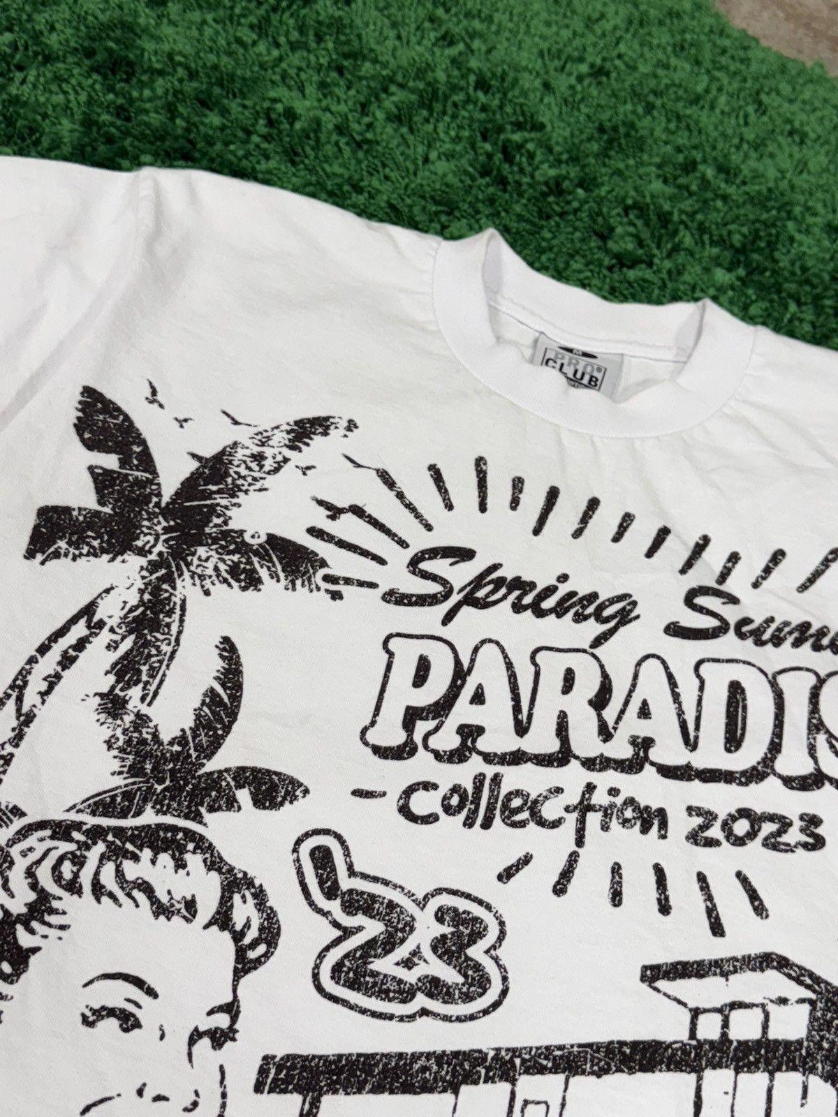 Other Pro Club Mens Heavyweight Tee White Paradise Woman Medium Size US M / EU 48-50 / 2 - 3 Thumbnail