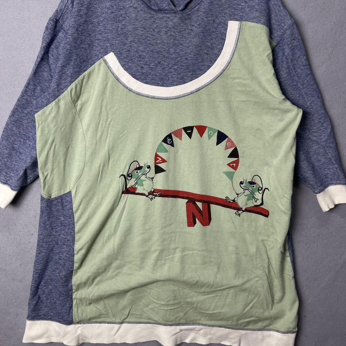 Ne-Net Ne-net Hooded Long Sweatshirt Dress Graphic Print Size M / US 6-8 / IT 42-44 - 4 Thumbnail