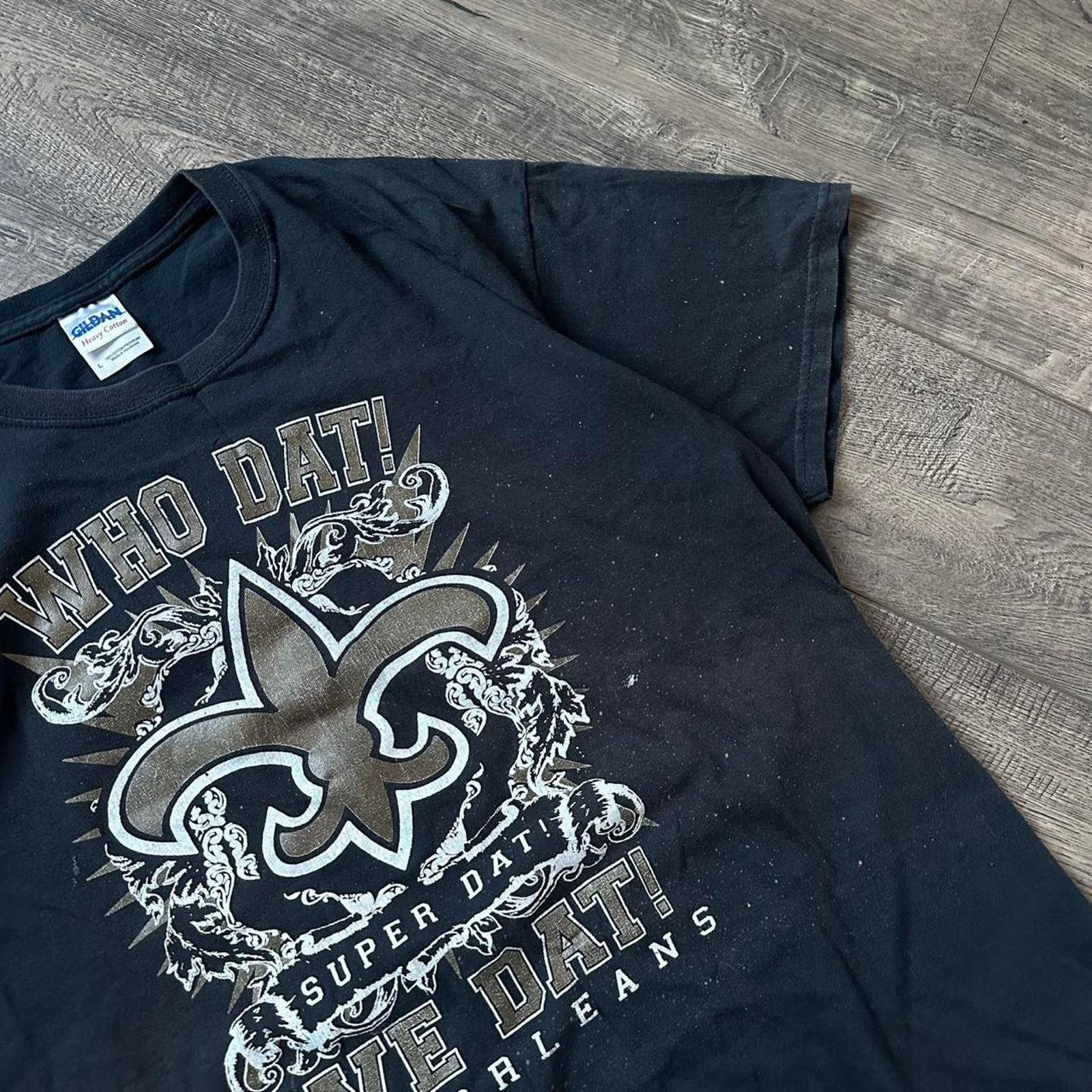 NFL Vintage 00s Black Faded New Orleans Saints NFL Football Tee Size US L / EU 52-54 / 3 - 5 Thumbnail