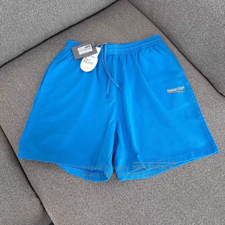 Balenciaga Balenciaga size S Blue Cola Printed Short Pants Size US 27 - 1 Thumbnail