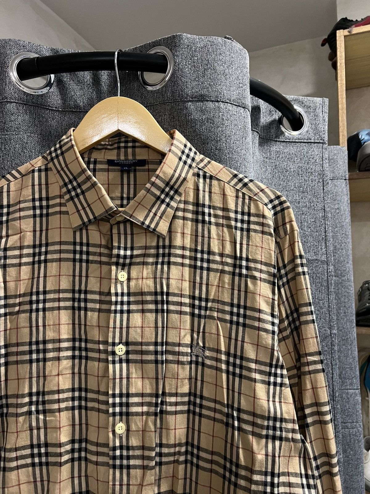 Burberry Vintage Burberry's Nova Check Plaid L/S Size US XL / EU 56 / 4 - 2 Thumbnail