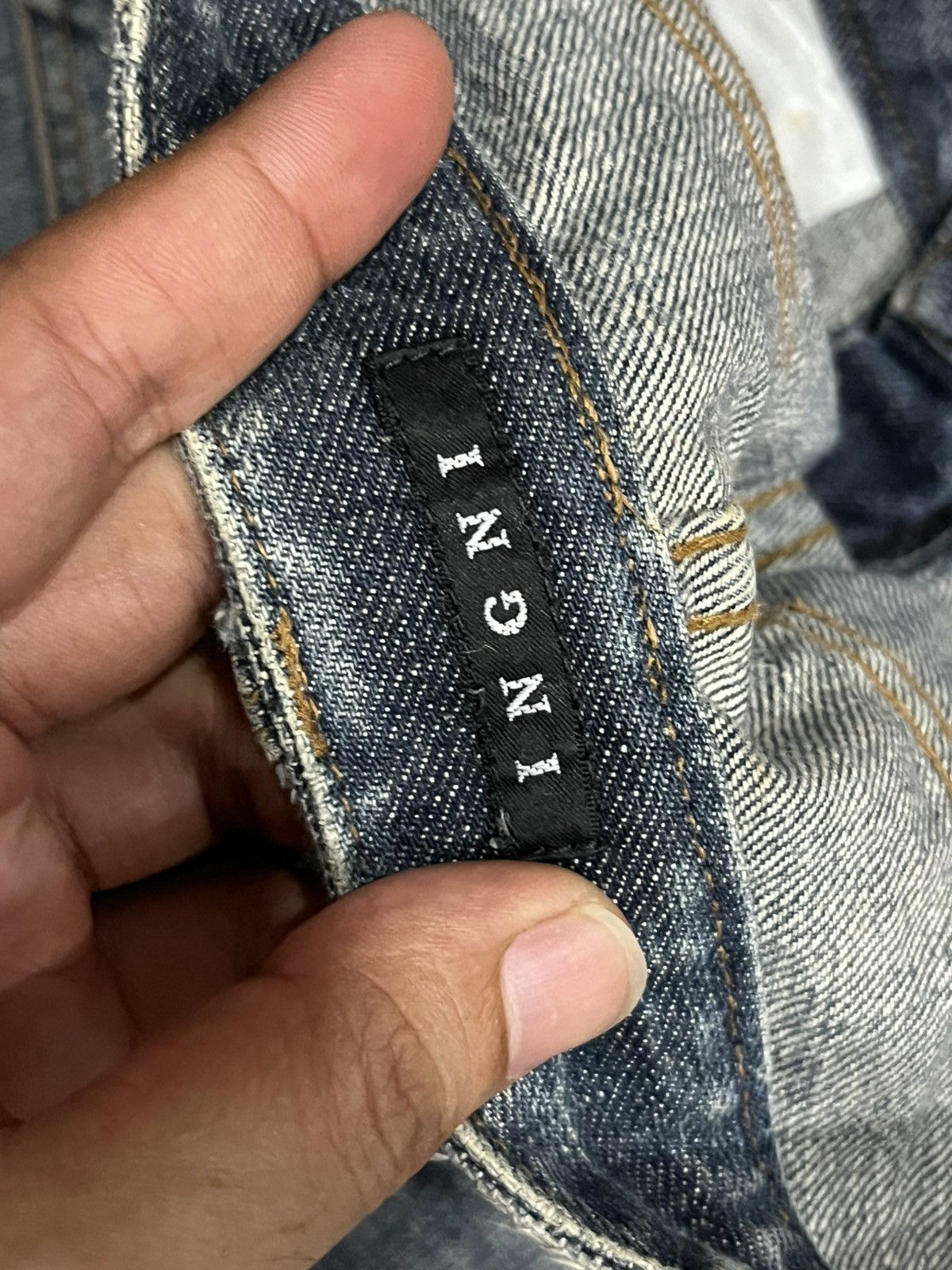 Japanese Brand Japanese Brand Ingni Distressed Blue Washed Flare Jeans Size 28" / US 6 / IT 42 - 15 Thumbnail