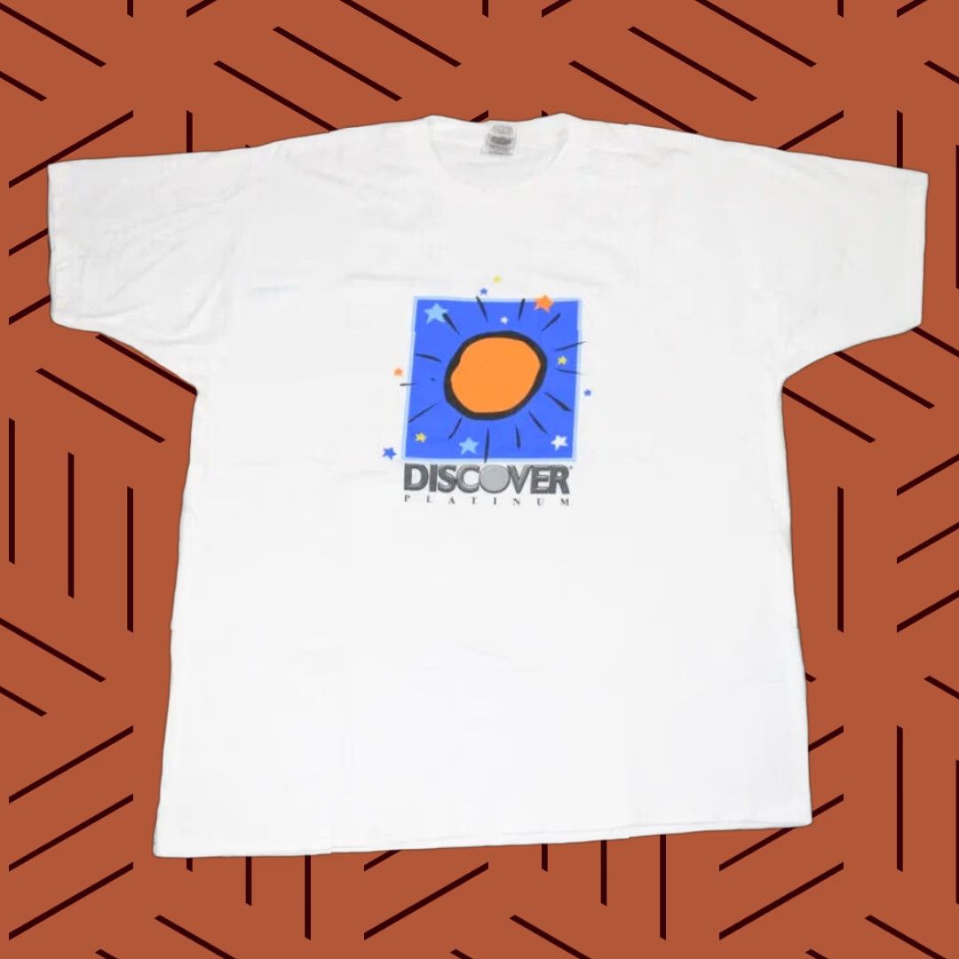 Gildan VINTAGE GILDAN DISCOVER PLATINUM T-SHIRT White XL Men Short Sleeve 90s Credit Card Logo Preshrunk Classic Shirt Size US XL / EU 56 / 4 - 1 Thumbnail