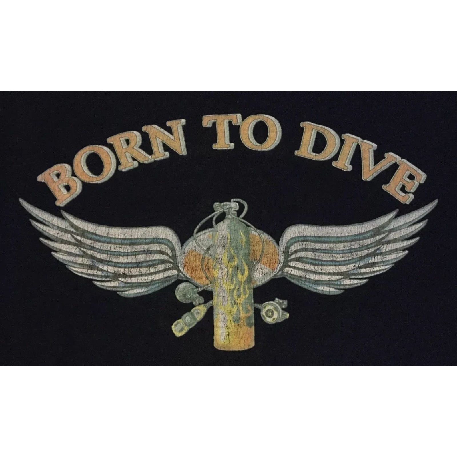 Born VINTAGE 90s Born To Dive Shirt XL Blue Surf Grunge Biker Beach Mexico Diving California 80s 90s Graphic Tee Mens Size US XL / EU 56 / 4 - 3 Thumbnail