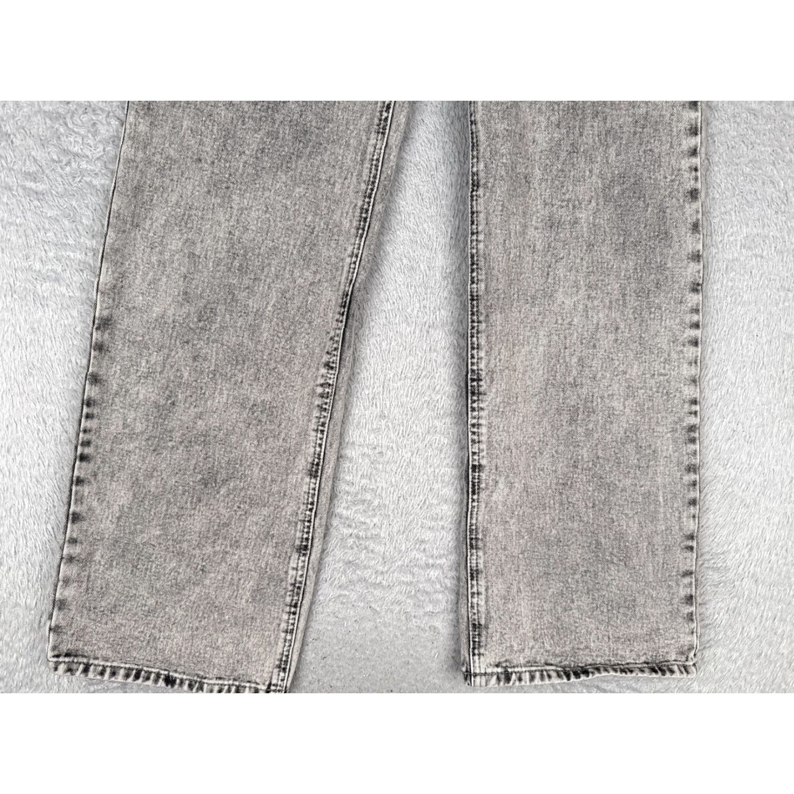 Vintage ASHLEY MASON Jeans Womens 3/26 Gray Straight High Rise Acid Wash Bows Juniorr Size 26" / US 2 / IT 38 - 2 Thumbnail