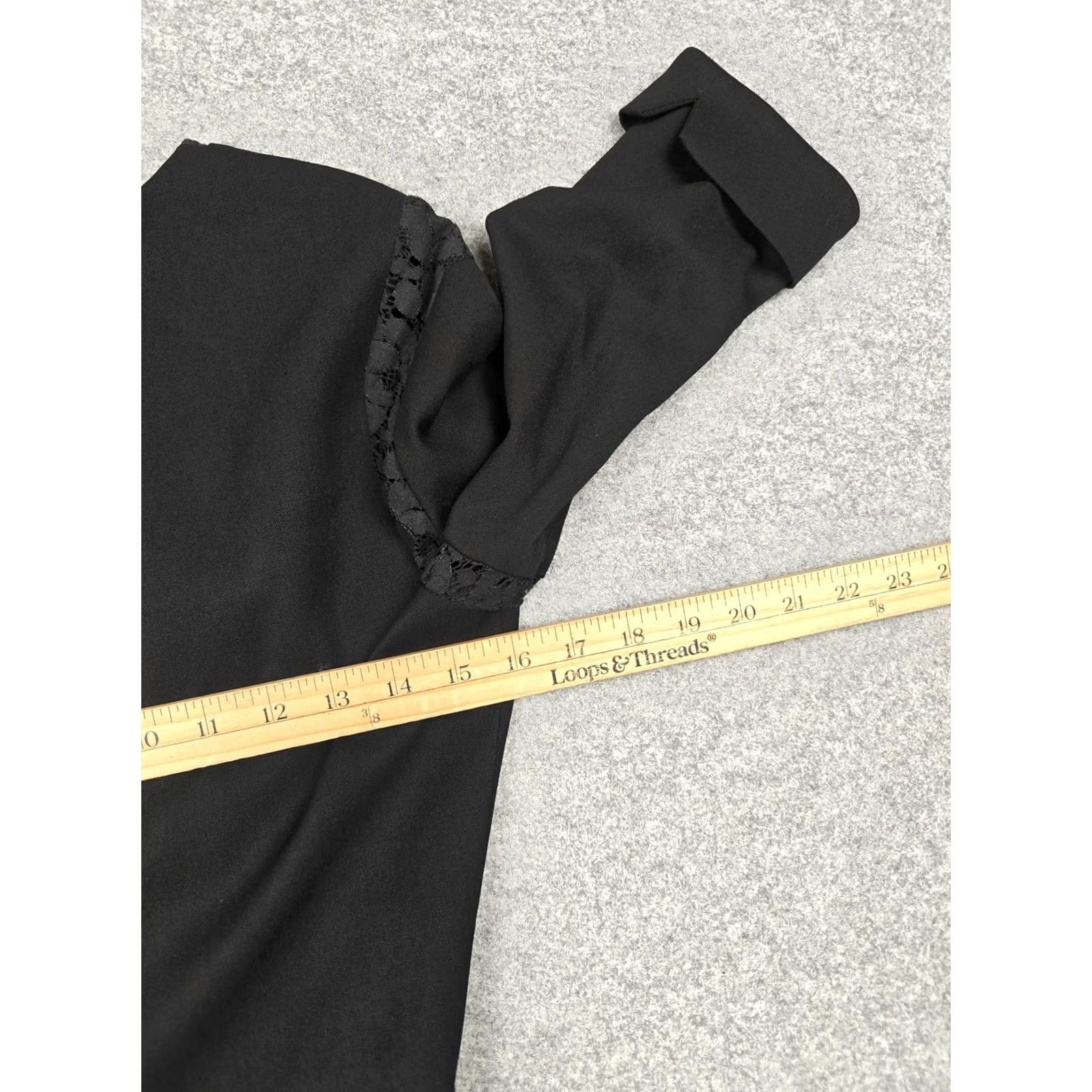 Black Halo VINTAGE Black Halo Dress Womens 6 Black Lace Panel Sheath 3/4 Sleeve Midi Style 208308 Size M / US 6-8 / IT 42-44 - 7 Thumbnail