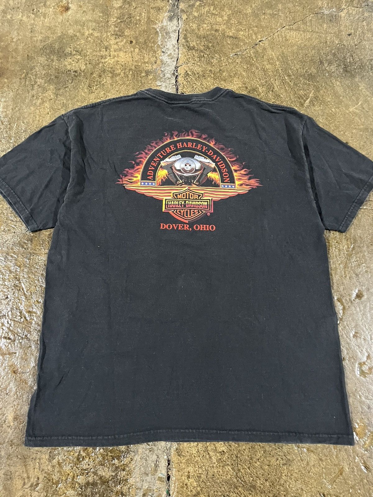 Harley Davidson × Vintage Crazy Vintage Y2K Harley Davidson Eagle Flames Tee Shirt Size US XL / EU 56 / 4 - 6 Thumbnail