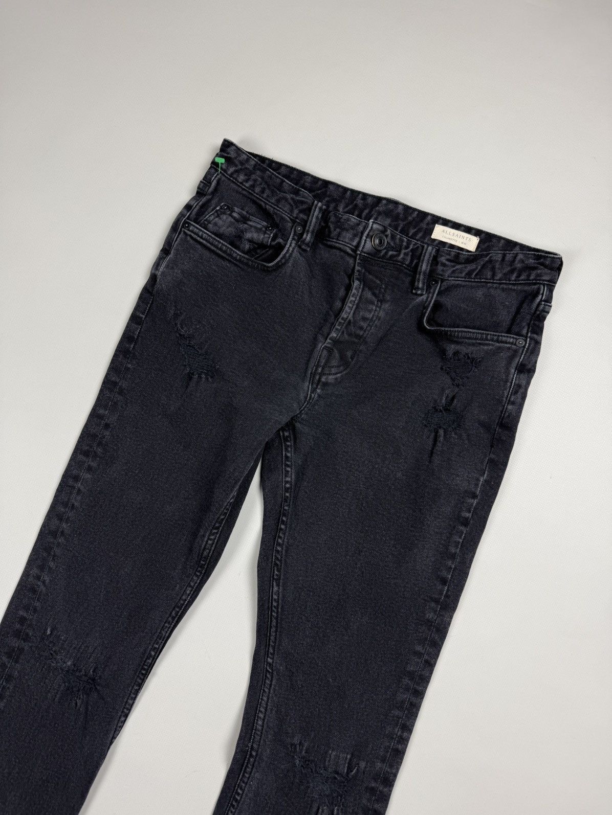 Allsaints × Japanese Brand Allsaints Cigarette Damaged Distressed Denim Skinny Jeans Size US 30 / EU 46 - 4 Thumbnail