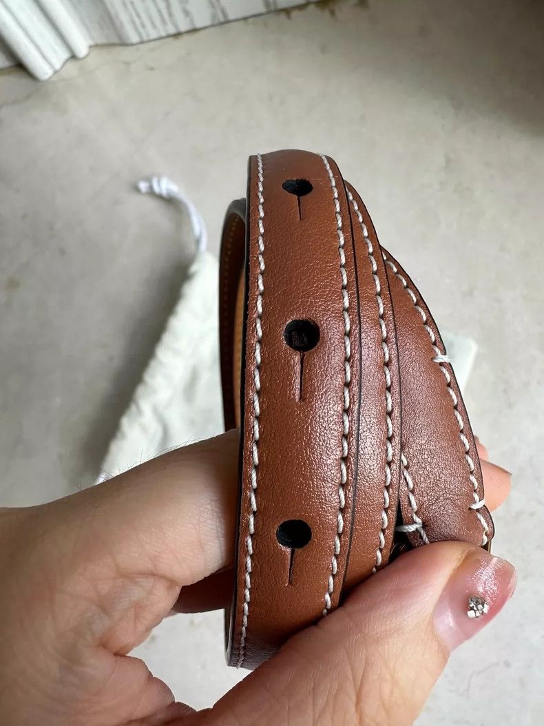 Loewe LOEWE Smooth leather fine leather narrow belt Size ONE SIZE - 3 Thumbnail