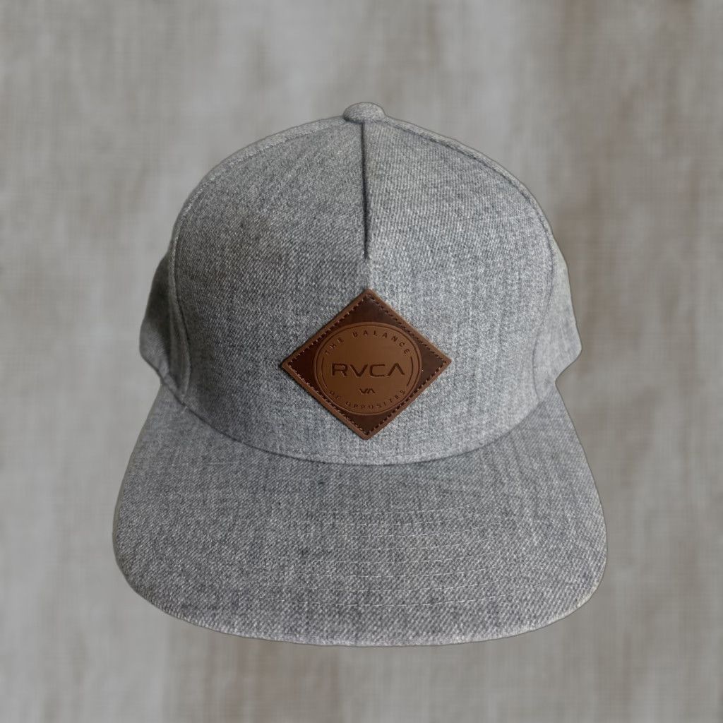 RVCA VINTAGE RVCA VA Patch Twill Snap Back Hat Cap Smoke Grey Adjustable Snapback Men Size ONE SIZE - 1 Thumbnail