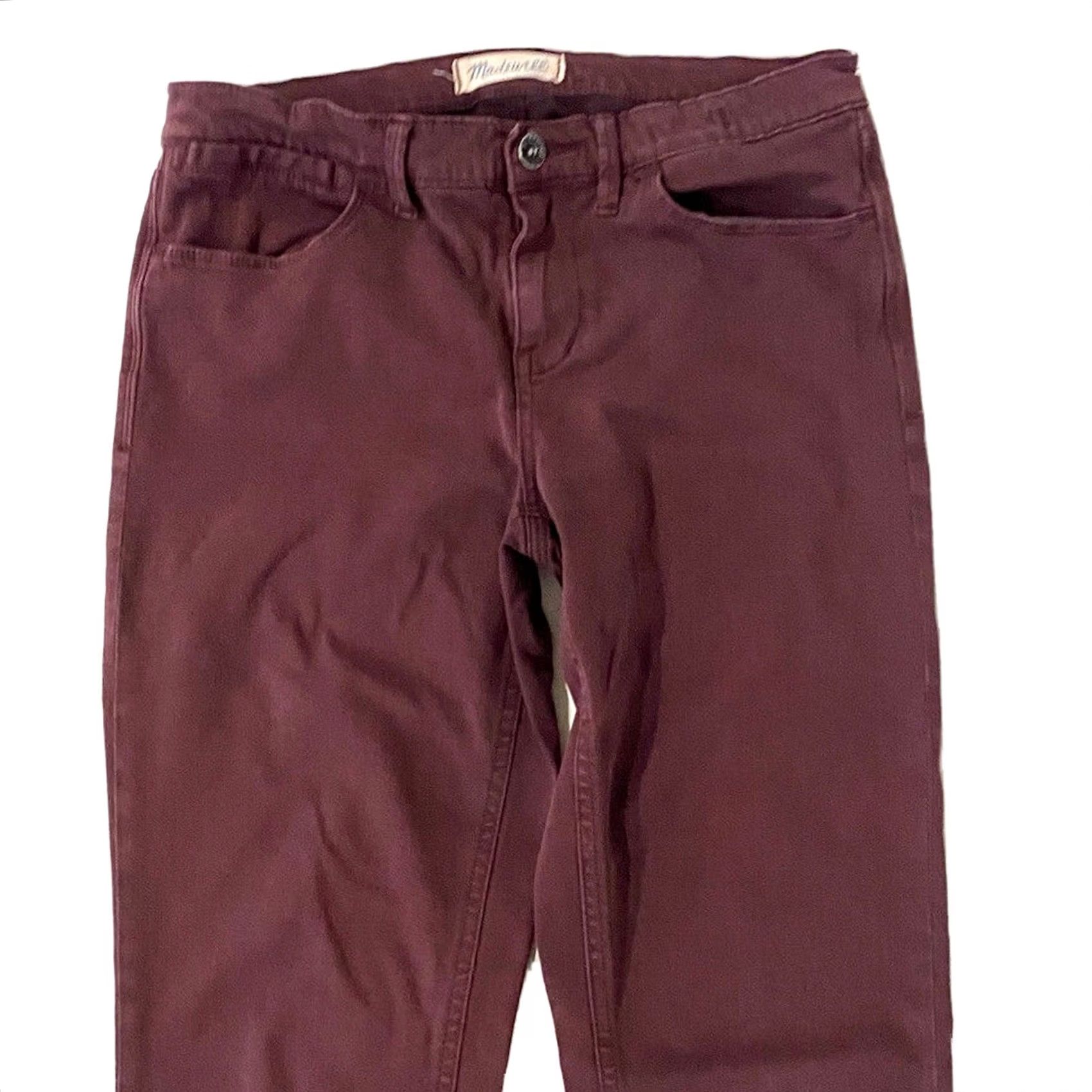 Madewell Madewell Jeans Skinny Burgundy Ankle Women’s Size 28 Stretch Inseam 26.5” Regular Waist 29” 5-Pocket Dark Cotton Blend Slim Fit Size 28" / US 6 / IT 42 - 3 Thumbnail