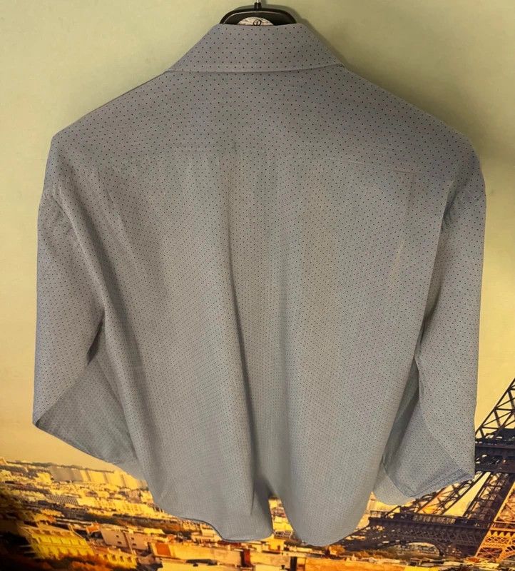 Tommy Hilfiger Tommy Hilfiger Blue Polka Dot Cotton Regular Fit Shirt M Size US M / EU 48-50 / 2 - 2 Thumbnail