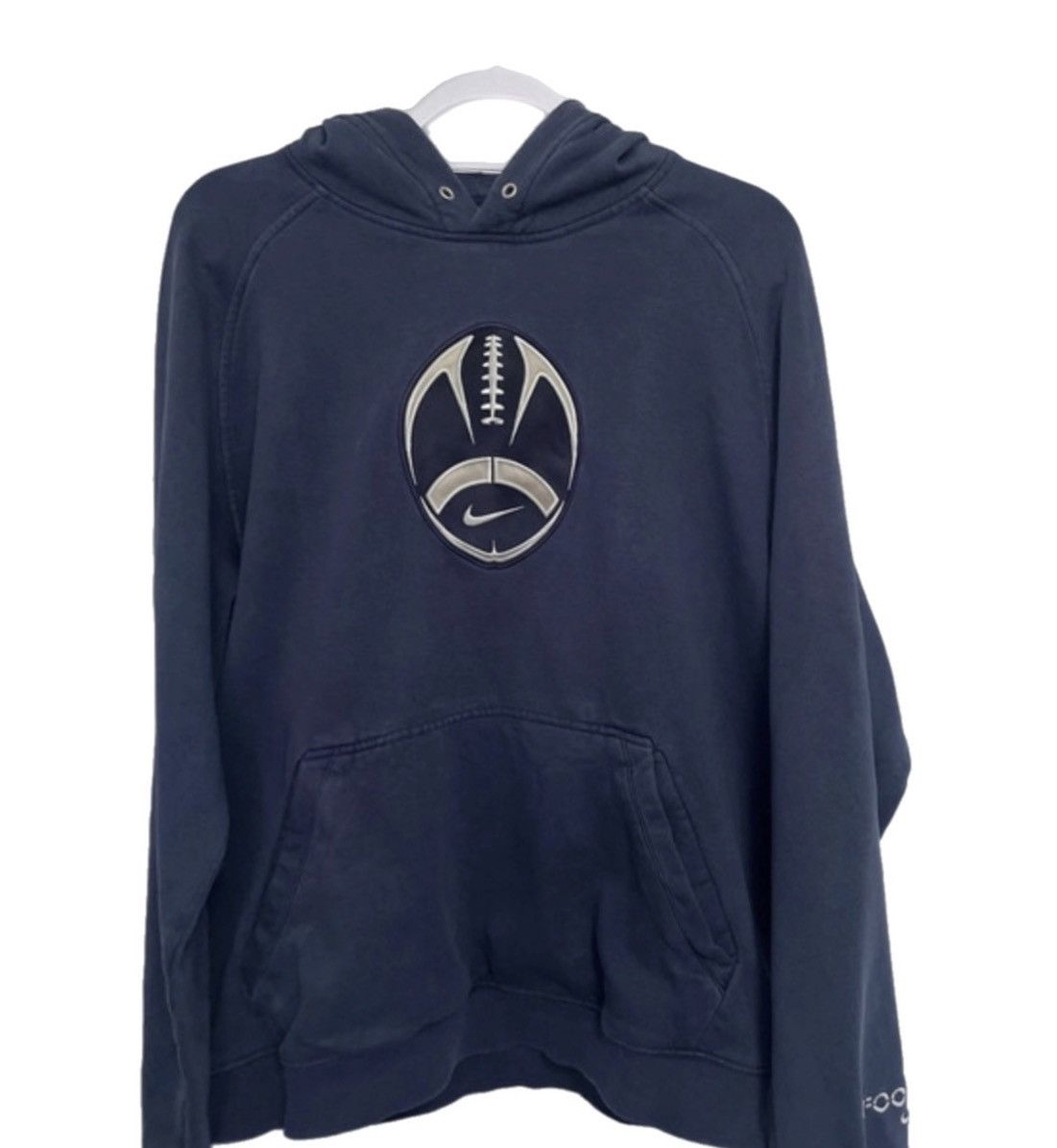 Nike × Vintage Vintage navy nike football hoodie Size US L / EU 52-54 / 3 - 1 Thumbnail