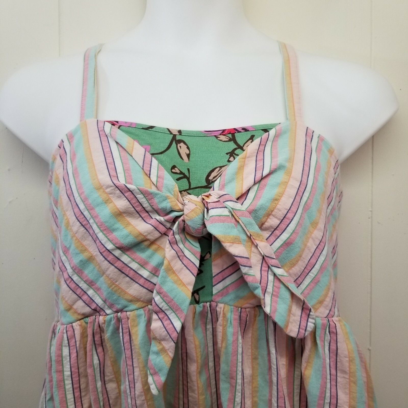 Other Matilda Jane XXL Rainbow Striped Dress Maxi Side Slits Tie Size XXL / US 16-18 / IT 52-54 - 2 Thumbnail