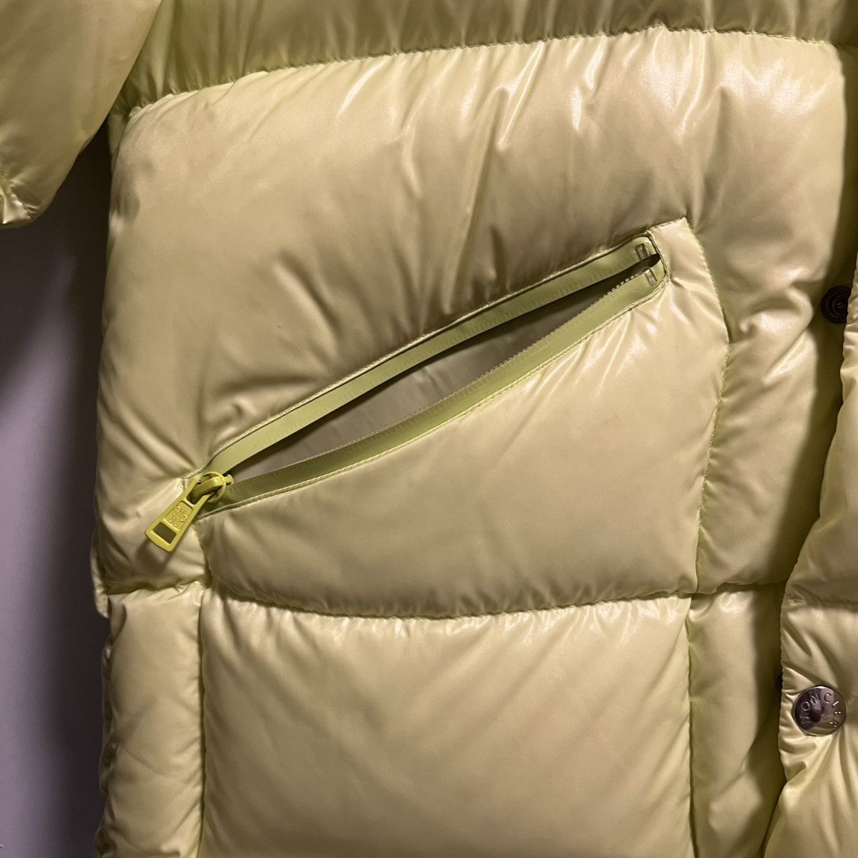 Moncler Moncler Coutard Quilted Glossed Shell Hooded Jacket Neon Size US XL / EU 56 / 4 - 5 Thumbnail