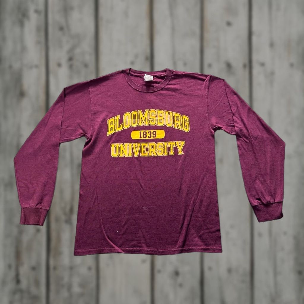 Jerzees JERZEES Shirt Mens M Red BLOOMSBURG UNIVERSITY Graphic Tee Crewneck Long Sleeve Size US M / EU 48-50 / 2 - 1 Thumbnail