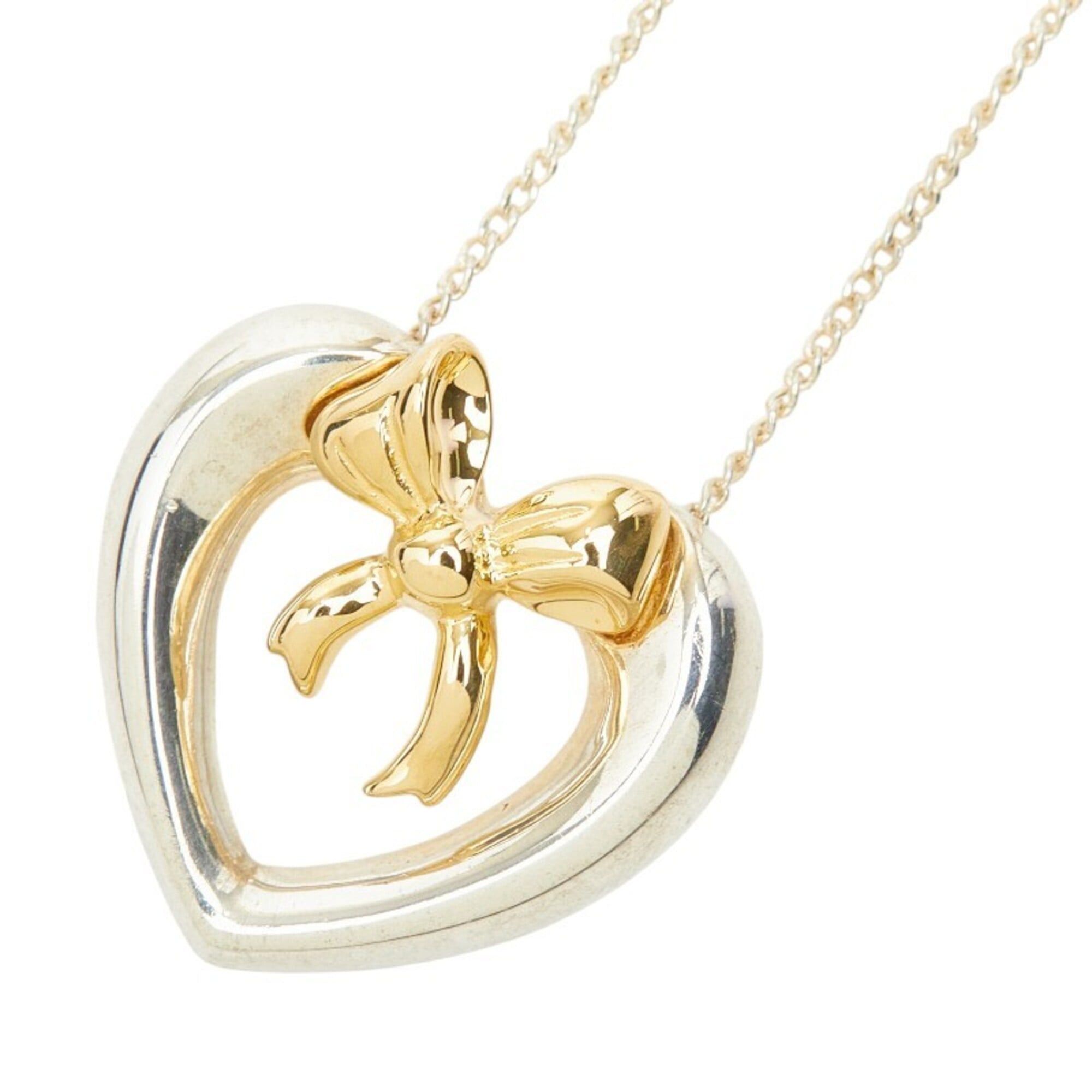 Tiffany & Co. Tiffany & Co. Heart Ribbon Necklace, SV925 Sterling Silver, 18K Yellow Gold, Women's. Size ONE SIZE - 1 Thumbnail