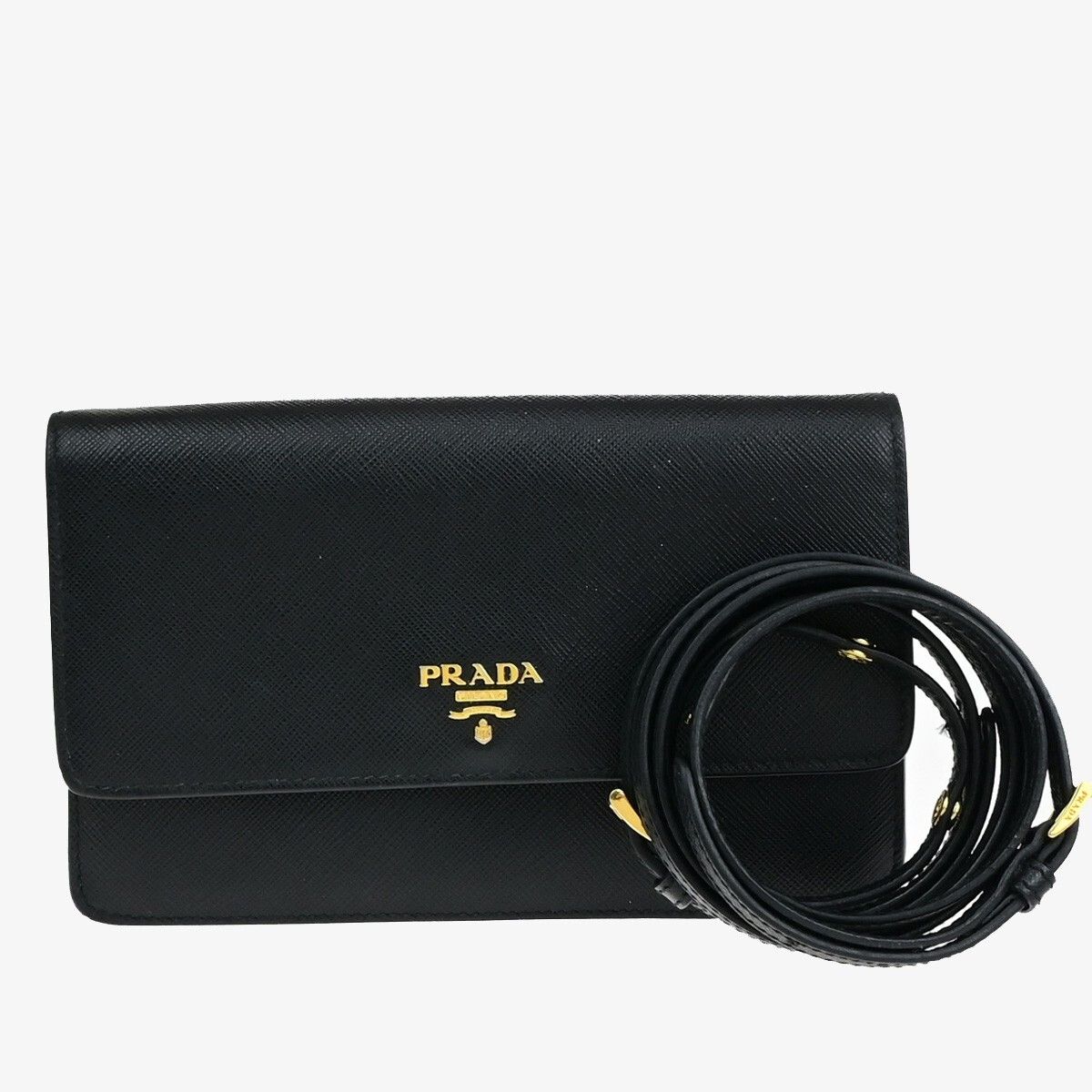 Prada Prada Wallet on Strap Saffiano Leather Size ONE SIZE - 1 Thumbnail