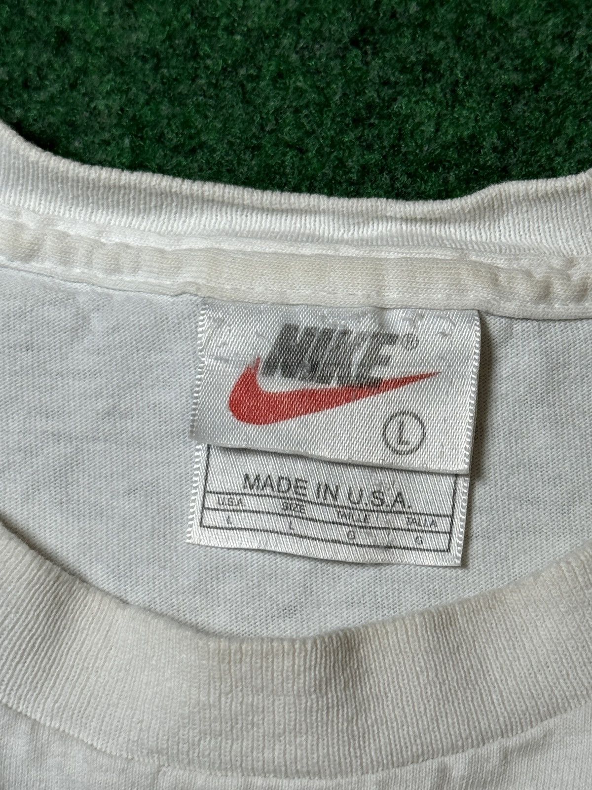 Nike × Vintage Vintage 90s Nike Just Do It USA Made Baggy Boxy T Shirt Size US L / EU 52-54 / 3 - 3 Thumbnail