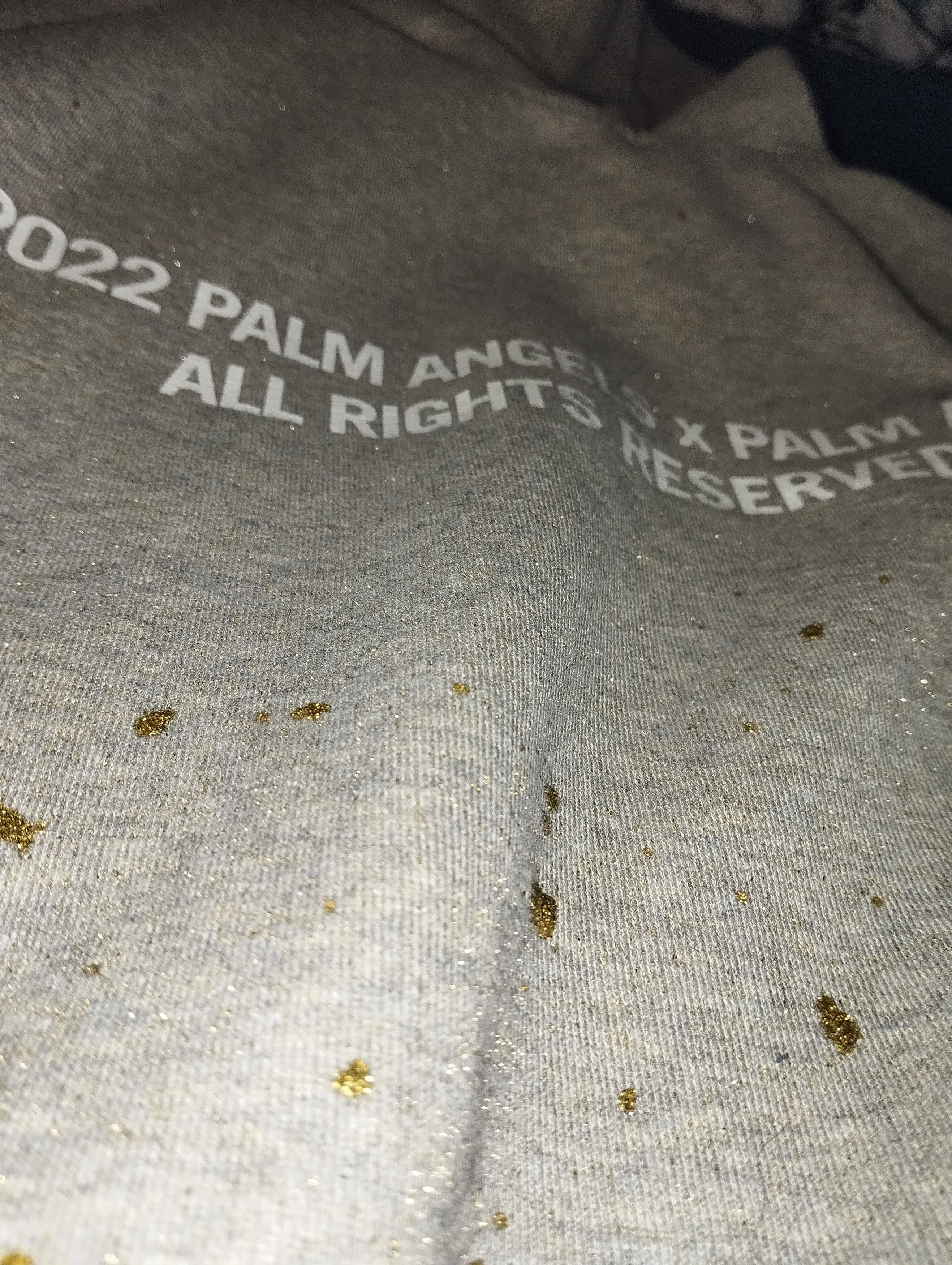 Palm Angels Palm Angels Pxp painted raw cut hoody melange grey WH Size US L / EU 52-54 / 3 - 3 Thumbnail