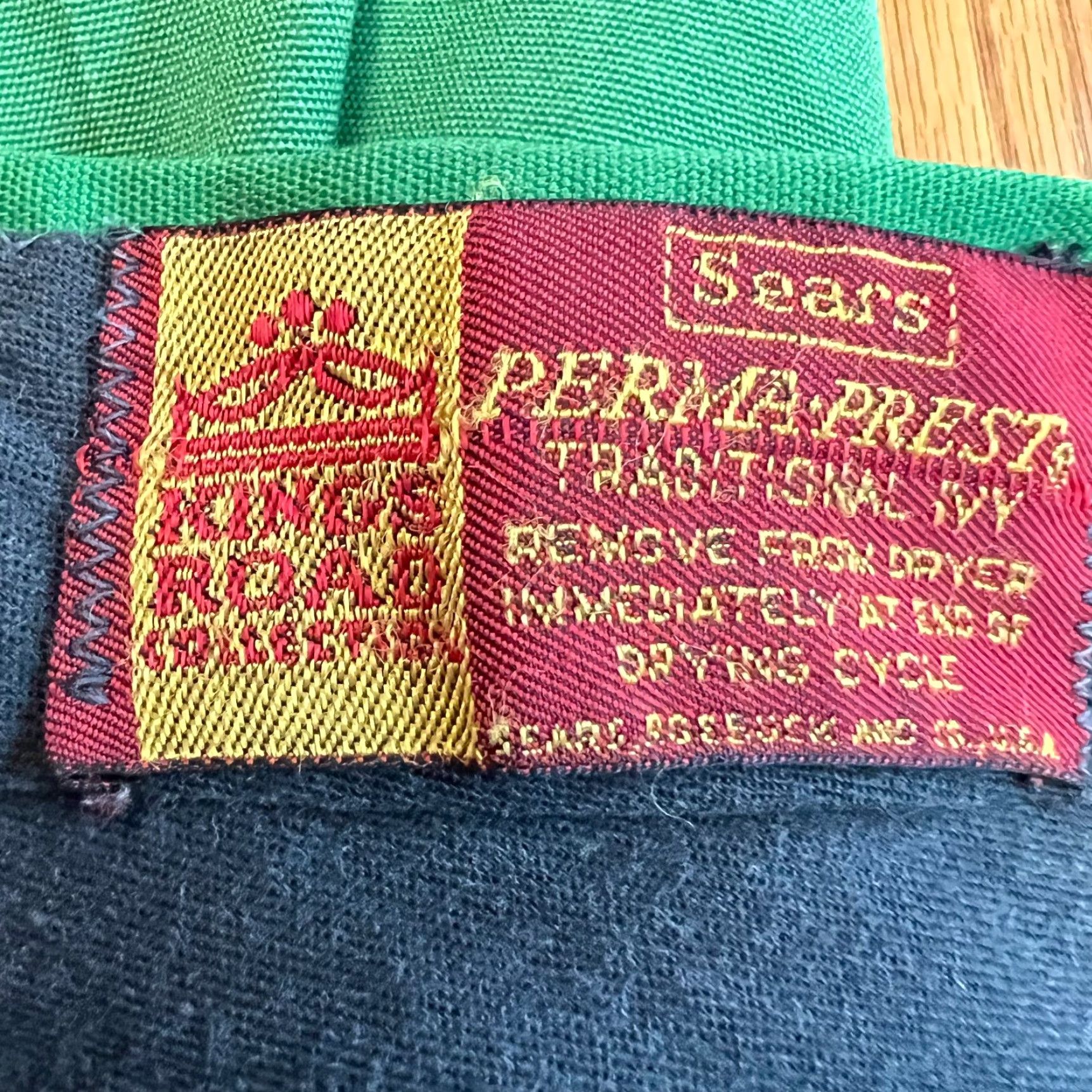 Sears Sears Mens Dress Pants Flat Front Straight Leg Green 38x27 - Cotton Blend - Regular - Inseam 27 - Vintage? No - Men’s Pants Size US 38 / EU 54 - 7 Thumbnail