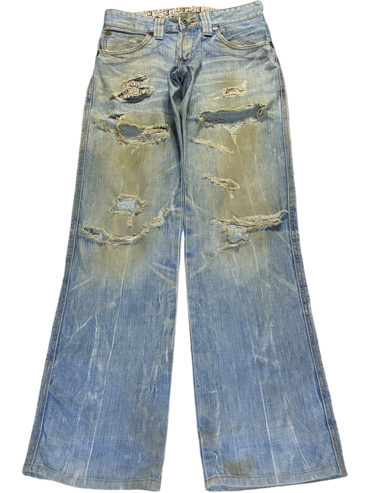 Vintage Japanese Edwin Mud Wash Distressed Loose Jeans