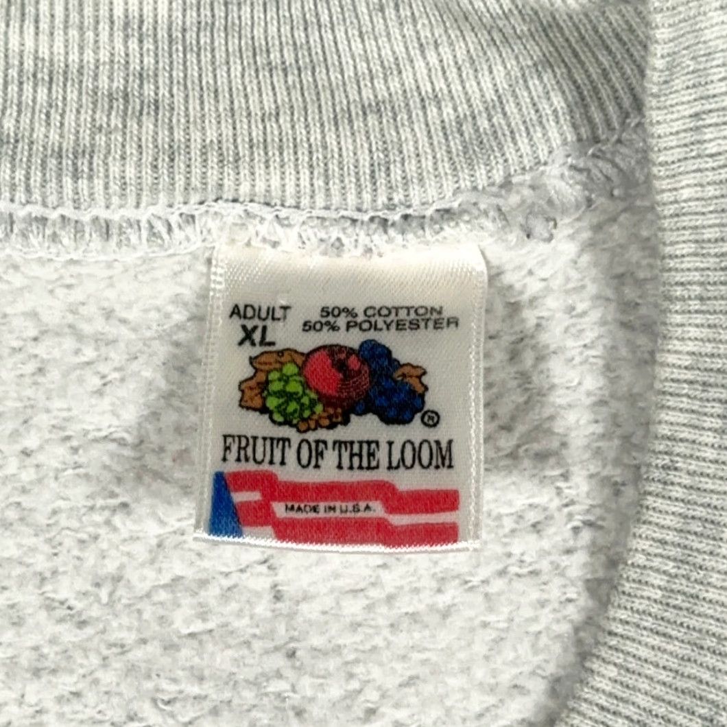 Fruit Of The Loom VINTAGE Fort Knox Sweatshirt Nike Shirt Pullover Gray Adult LARGE 90s Army USA Logo Graphic Print Crew Neck Men's XL Size US L / EU 52-54 / 3 - 6 Thumbnail