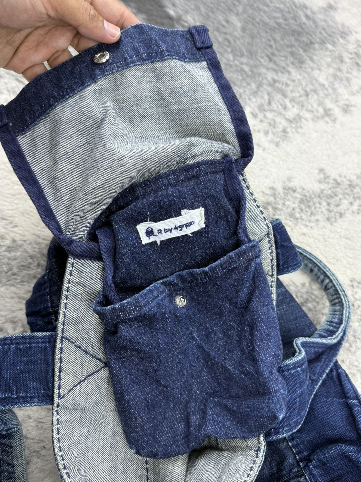 45rpm × Indigo × Japanese Brand 🔥RARE🔥 R by 45rpm Boro Indigo Denim Totebag Size ONE SIZE - 18 Thumbnail