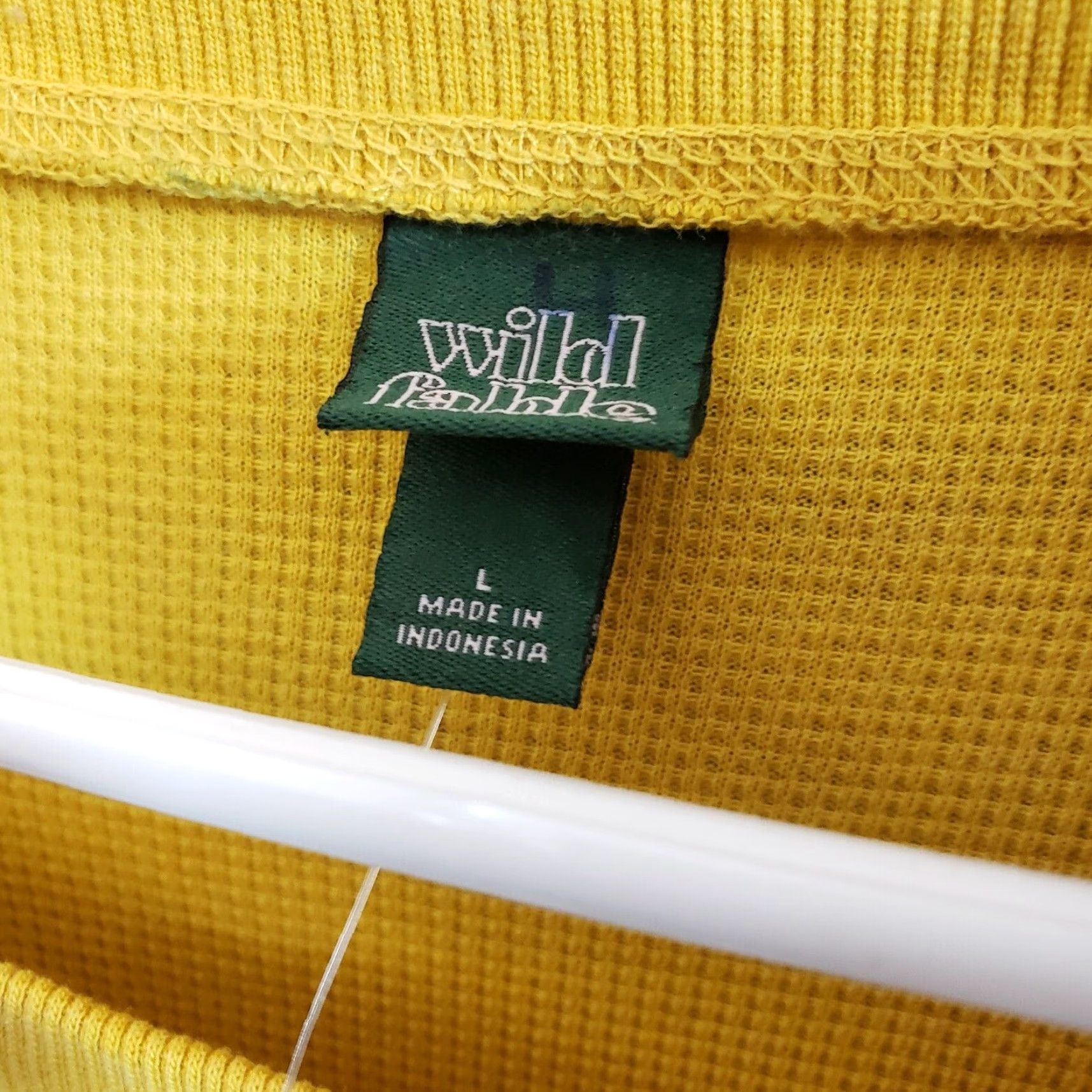 Vintage Wild Fable Womens Thermal Top L Mustard Yellow Long Sleeve Cotton Blend Shirt Womens L Yellow Thermal Size L / US 10 / IT 46 - 5 Thumbnail