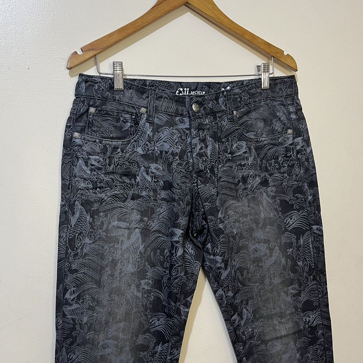 Japanese Brand Korse by Rei Takahashi Koi Fish Button Fly Denim Pants Size US 32 / EU 48 - 4 Thumbnail
