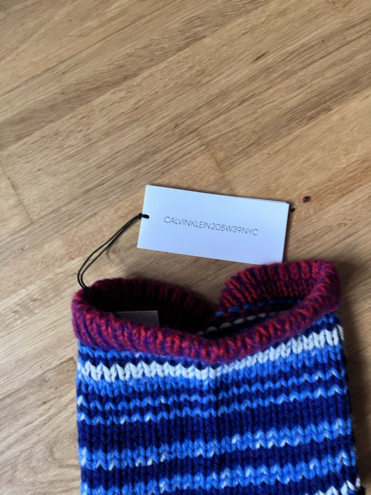 Calvin Klein 205W39NYC Blue Striped Wool Balaclava Size ONE SIZE - 2 Thumbnail