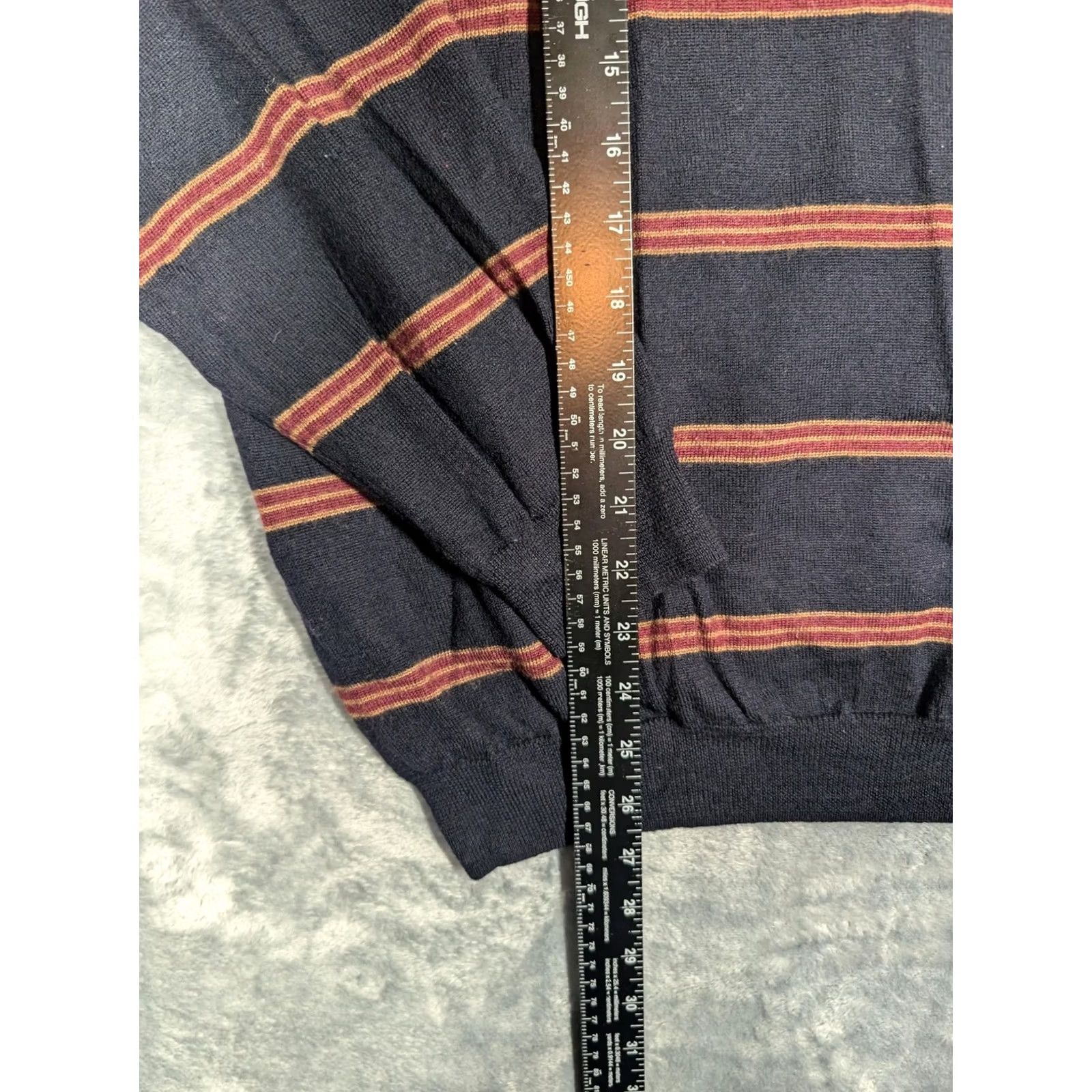 Brooks Brothers Brooks Brothers Sweater Mens 2XL Navy Red Striped Merino Wool Crewneck Knit Pullover Size US XXL / EU 58 / 5 - 2 Thumbnail