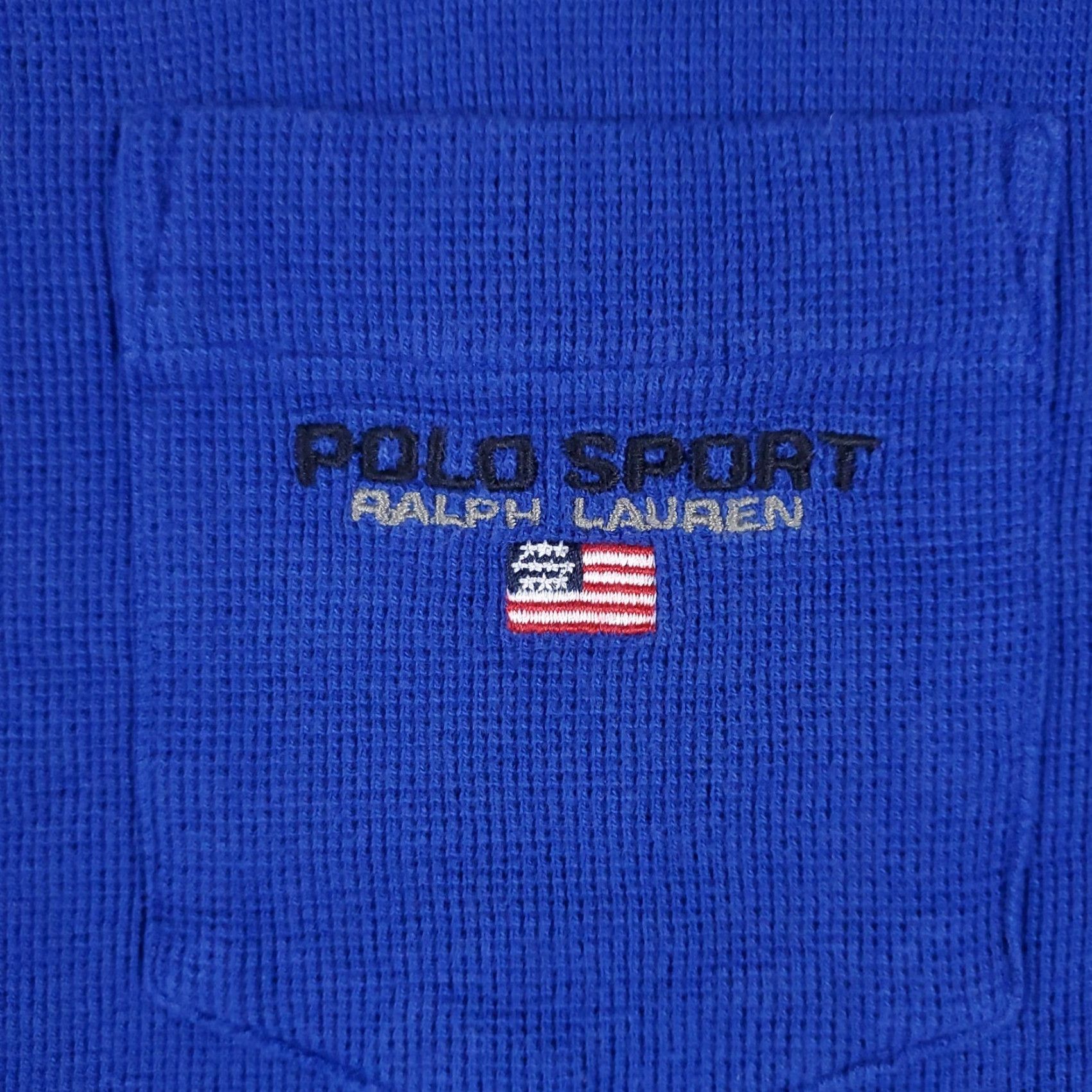 Ralph Lauren VINTAGE Ralph Lauren Polo Shirt Mens 2XL Blue Knit Polo Sport Casual Long Sleeve - Logo, Button, Cotton, Classic American Polo Mens 2XL Blue Size US XXL / EU 58 / 5 - 2 Thumbnail