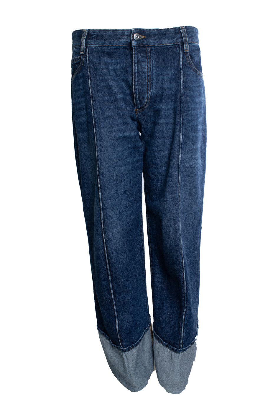 Bottega Veneta Bottega Veneta, cropped and folded jeans in blue Size 28" / US 6 / IT 42 - 1 Thumbnail