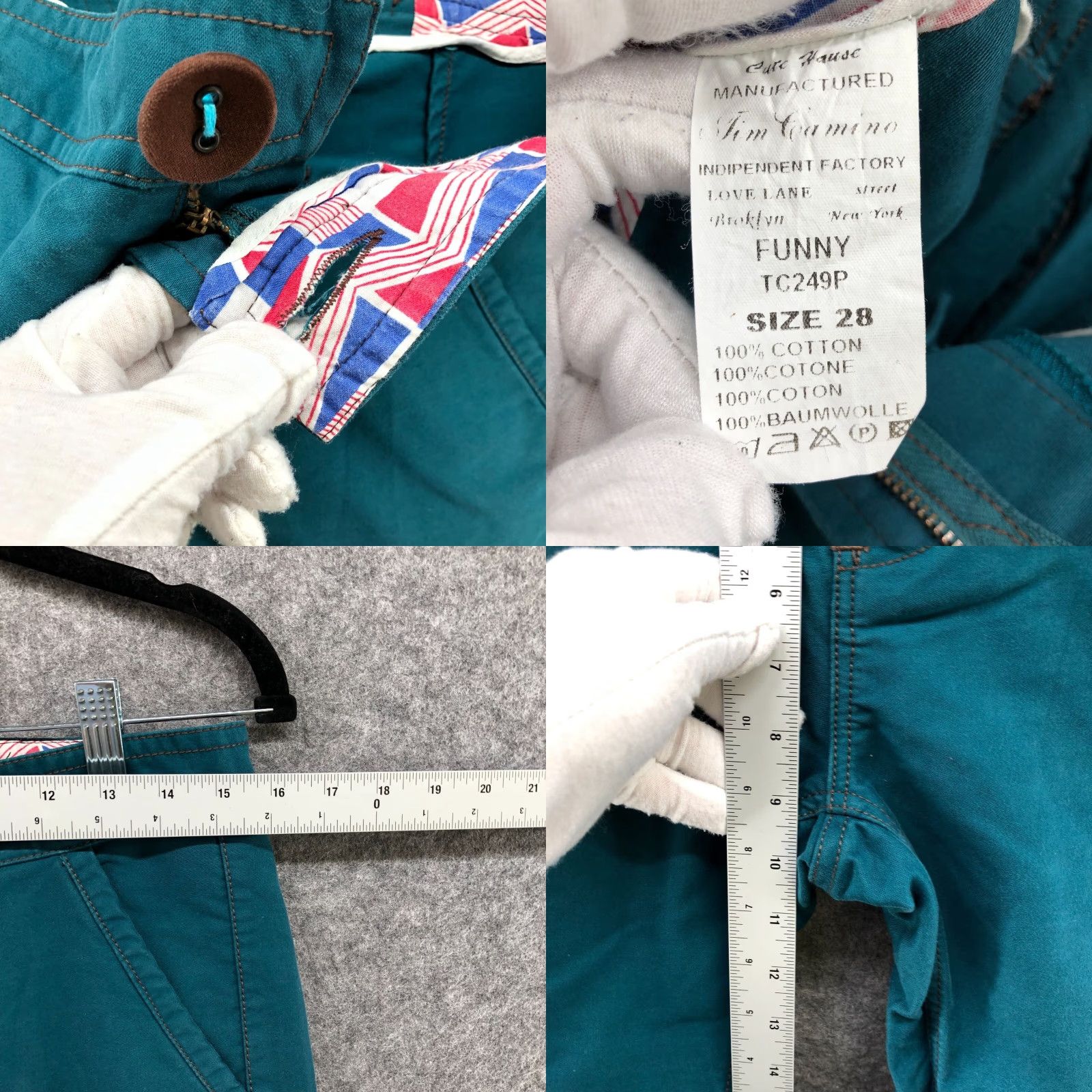 Vintage VINTAGE Tim Camino Slim Chino Pants Womens 28 Teal Cotton Mid Rise Retro Size 28" / US 6 / IT 42 - 8 Thumbnail