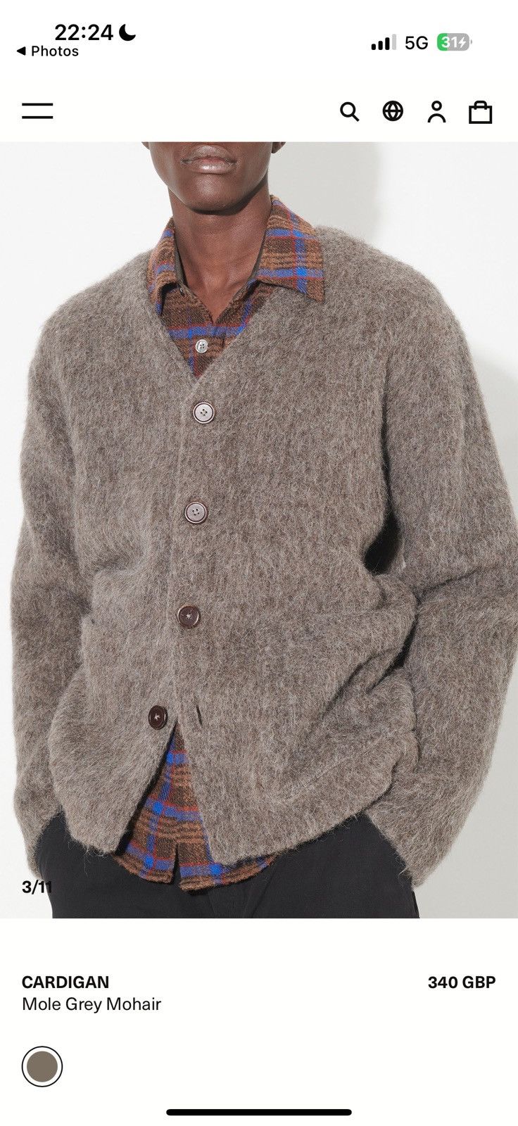 Our Legacy Grail Our Legacy mole grey mohair cardigan 44 grail Size US M / EU 48-50 / 2 - 22 Thumbnail