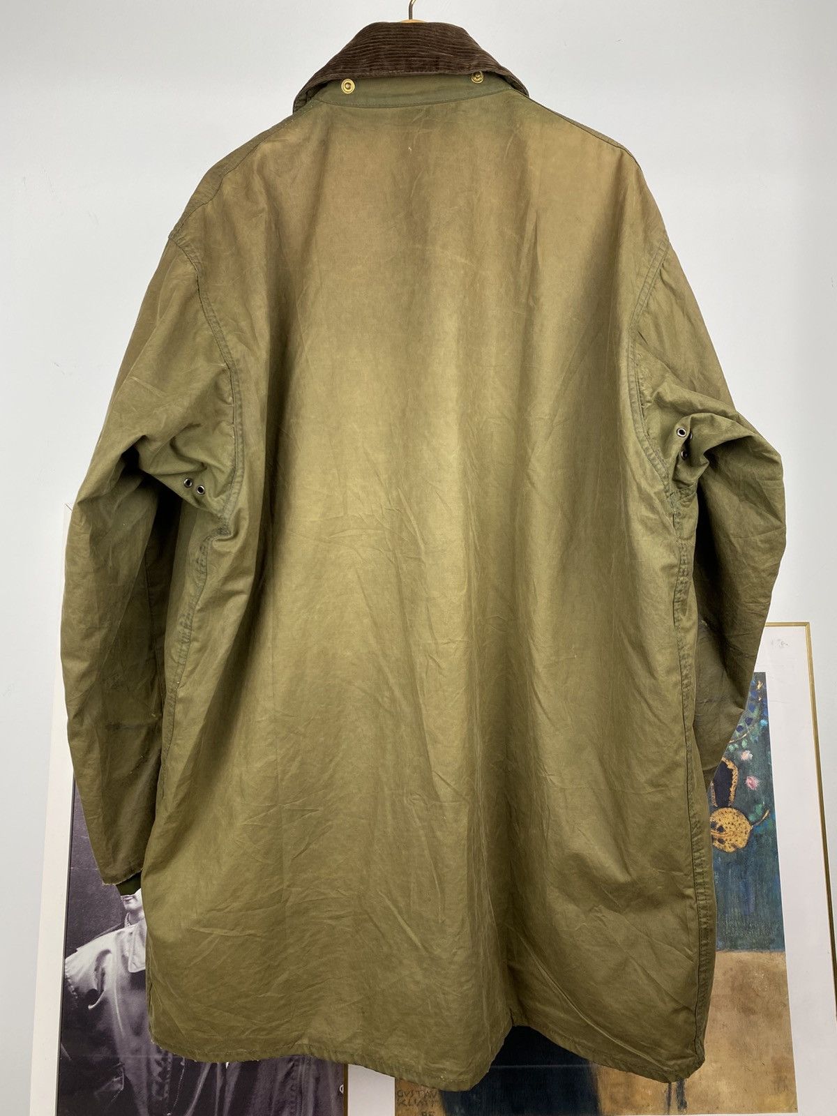 Barbour Vintage Sunfaded Barbour Border Waxed Jacket Made in England Size US XL / EU 56 / 4 - 4 Thumbnail
