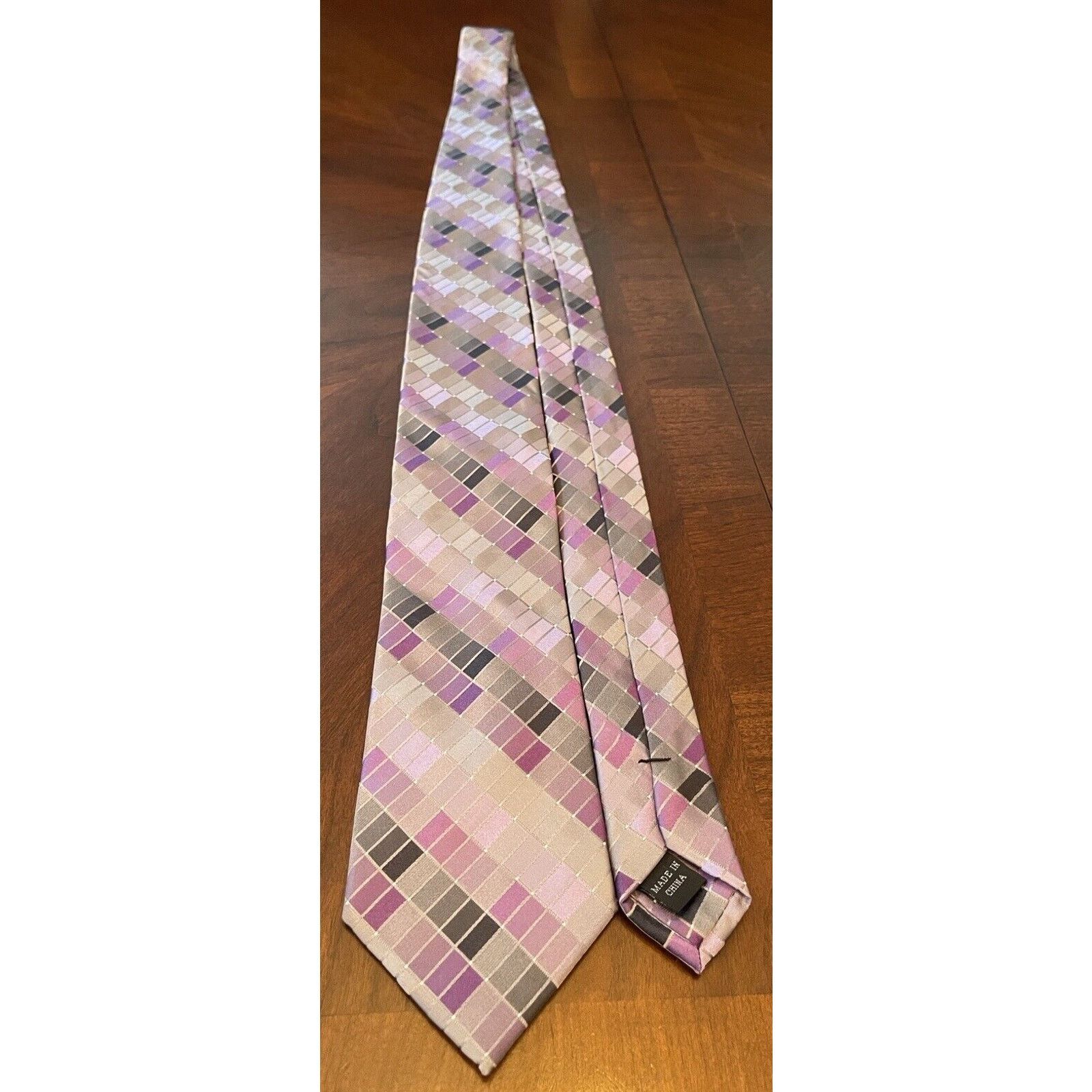 Calvin Klein Ck Calvin Klein Purple Gray 100% SilK Tie Made in China Size ONE SIZE - 3 Thumbnail