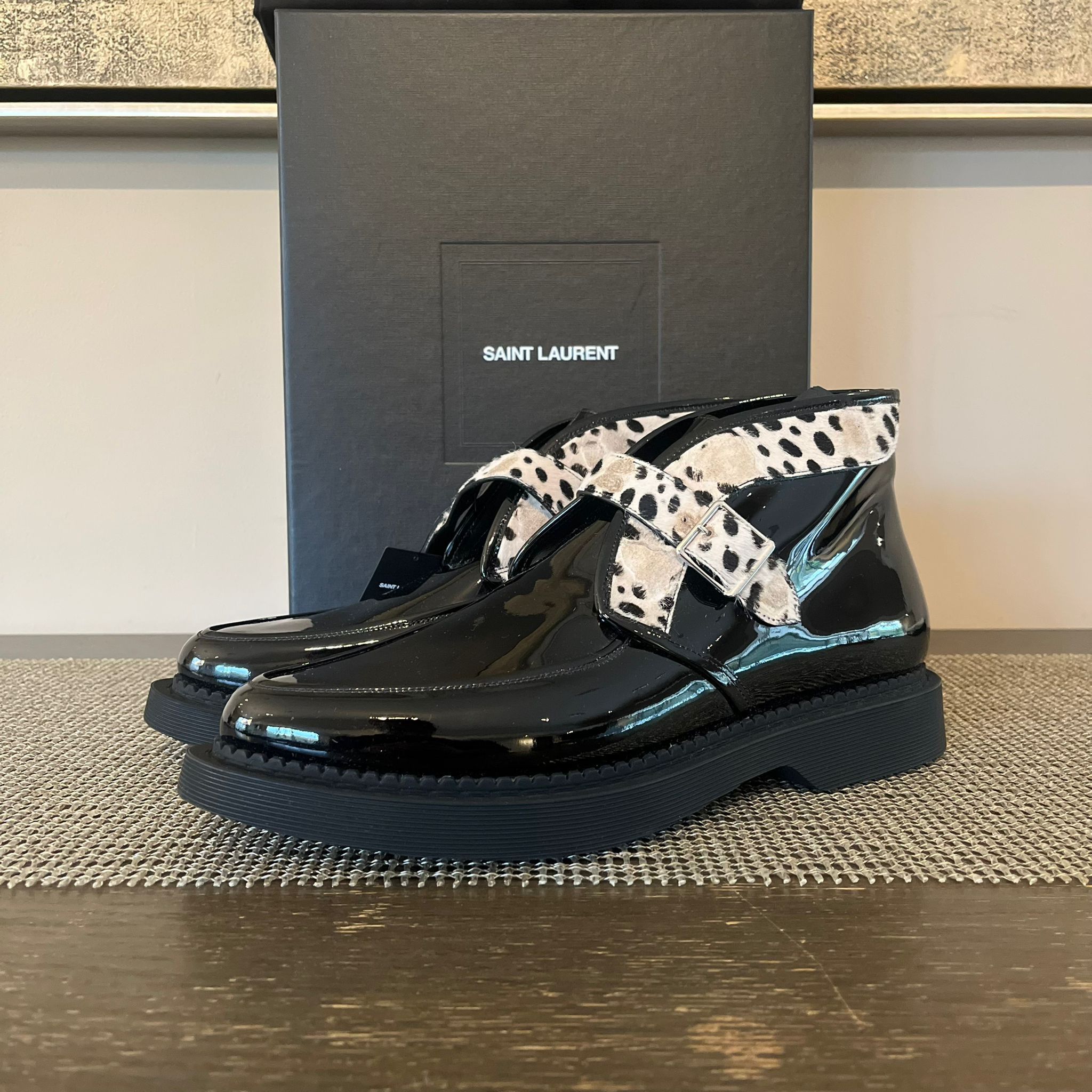 Saint Laurent Paris Teddy 10 Buckled Boots in Patent Black Size US 11 / EU 44 - 3 Thumbnail