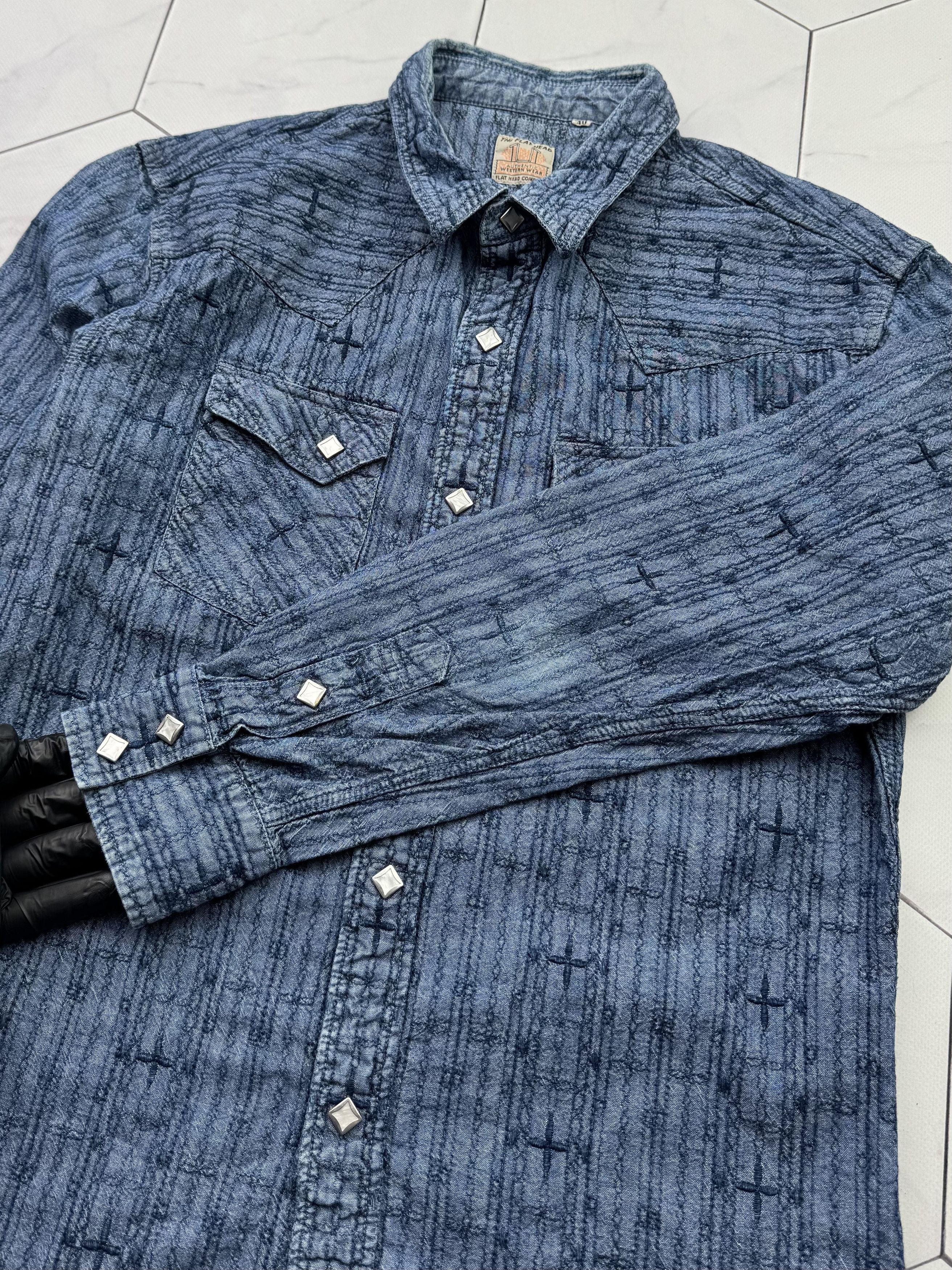 The Flat Head The Flat Head Vintage Made in Japan Denim Shirt (B266) Size US S / EU 44-46 / 1 - 5 Thumbnail