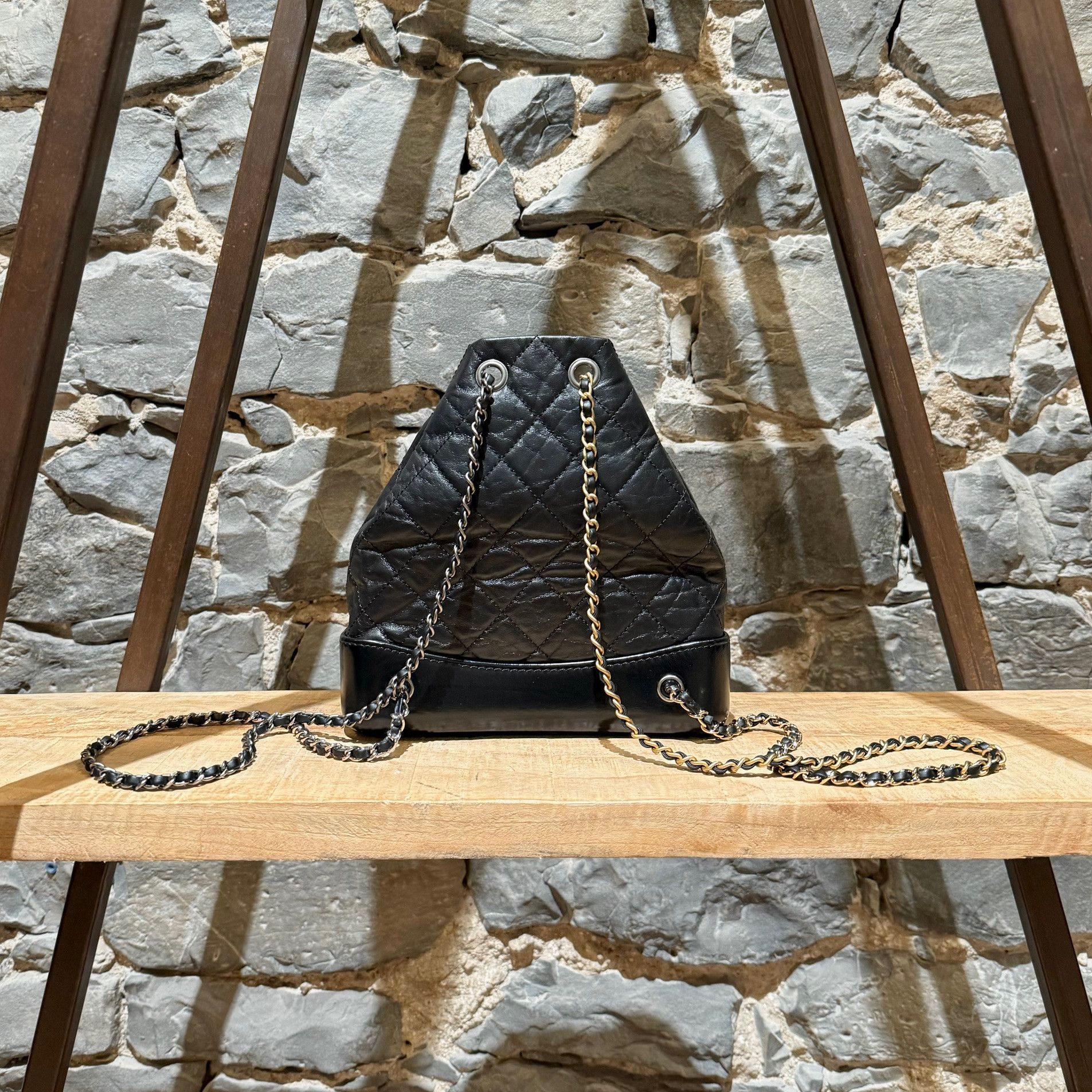 Chanel Chanel Black Lambskin Small Gabrielle Backpack Bag Size ONE SIZE - 4 Thumbnail