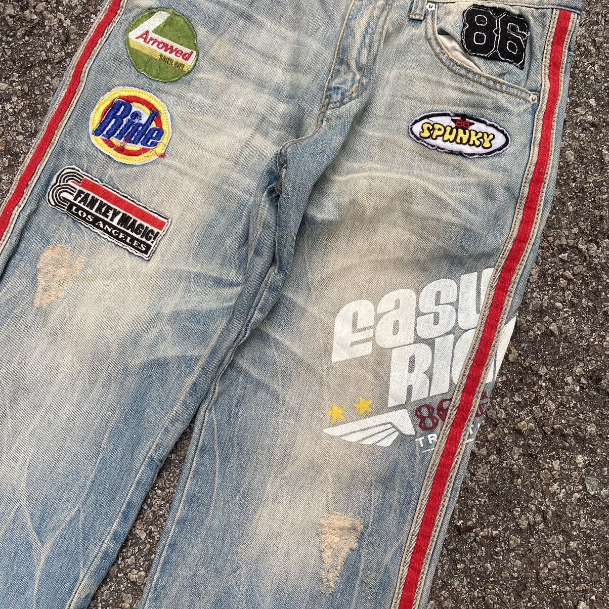 Hysteric Glamour Buzz Spunky Patched Distressed Faded Denim Jeans Size US 30 / EU 46 - 3 Thumbnail
