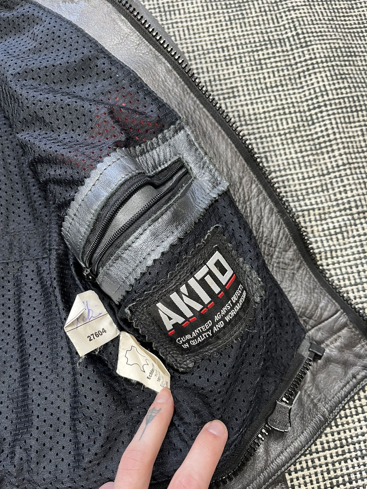 Genuine Leather ➕ genuine leather top quality moto racing jacket AKITO Size US L / EU 52-54 / 3 - 5 Thumbnail