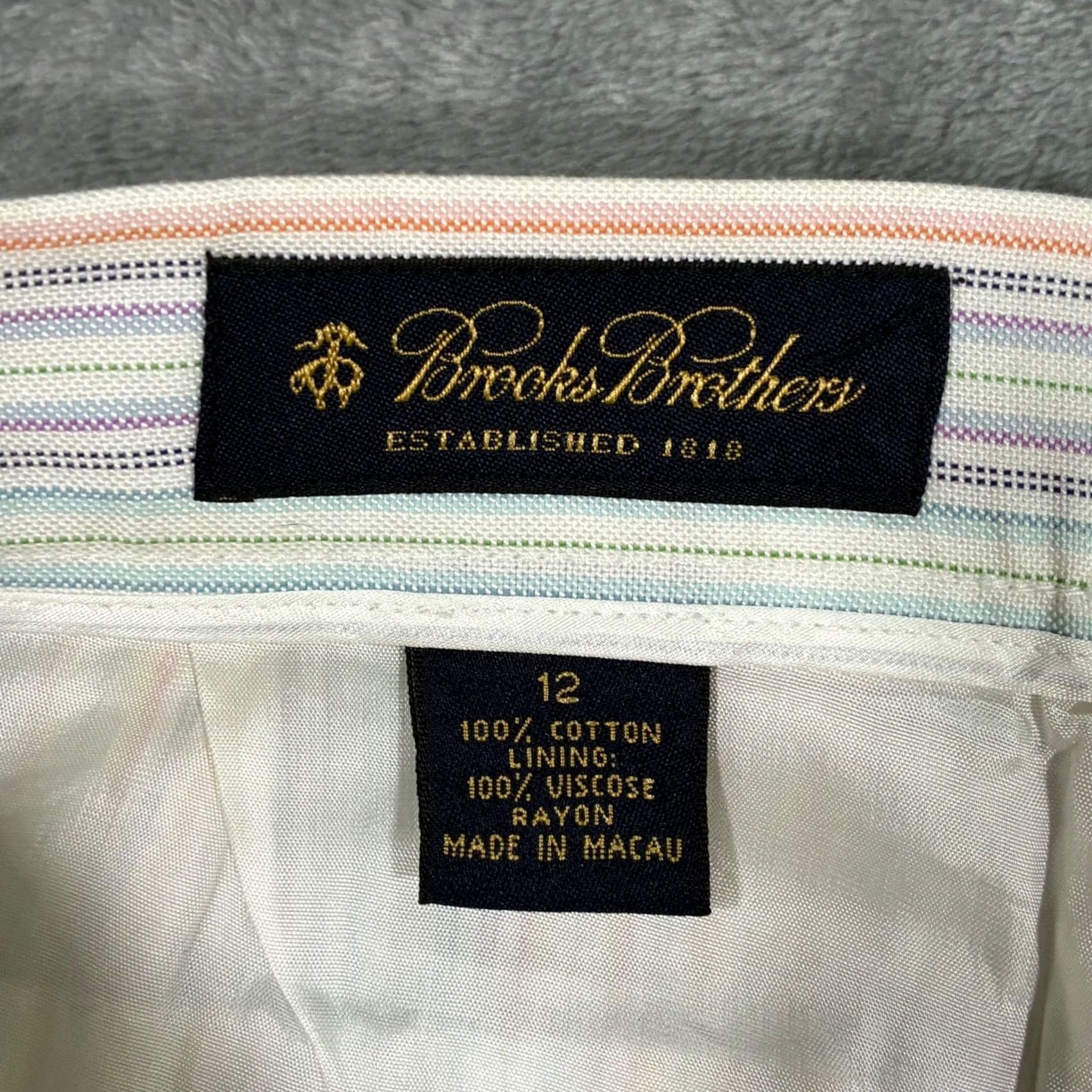 Brooks Brothers Brooks Brothers Women's Wide Leg Dress Pants Pastel Striped 12 Size 34" / US 12 / IT 48 - 7 Thumbnail